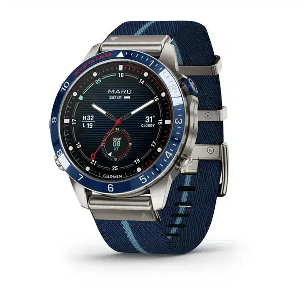 Garmin MARQ Captain Gen 2 smartwatch náutico 46 mm titanio cerámica azul marino AMOLED GPS multibanda