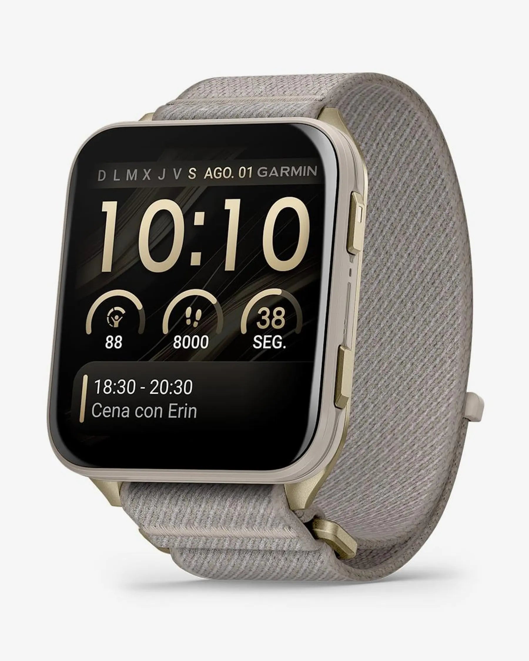 Garmin Venu X1 smartwatch GPS 2" AMOLED titanio zafiro, correa nylon, Bluetooth Wi‑Fi ANT+