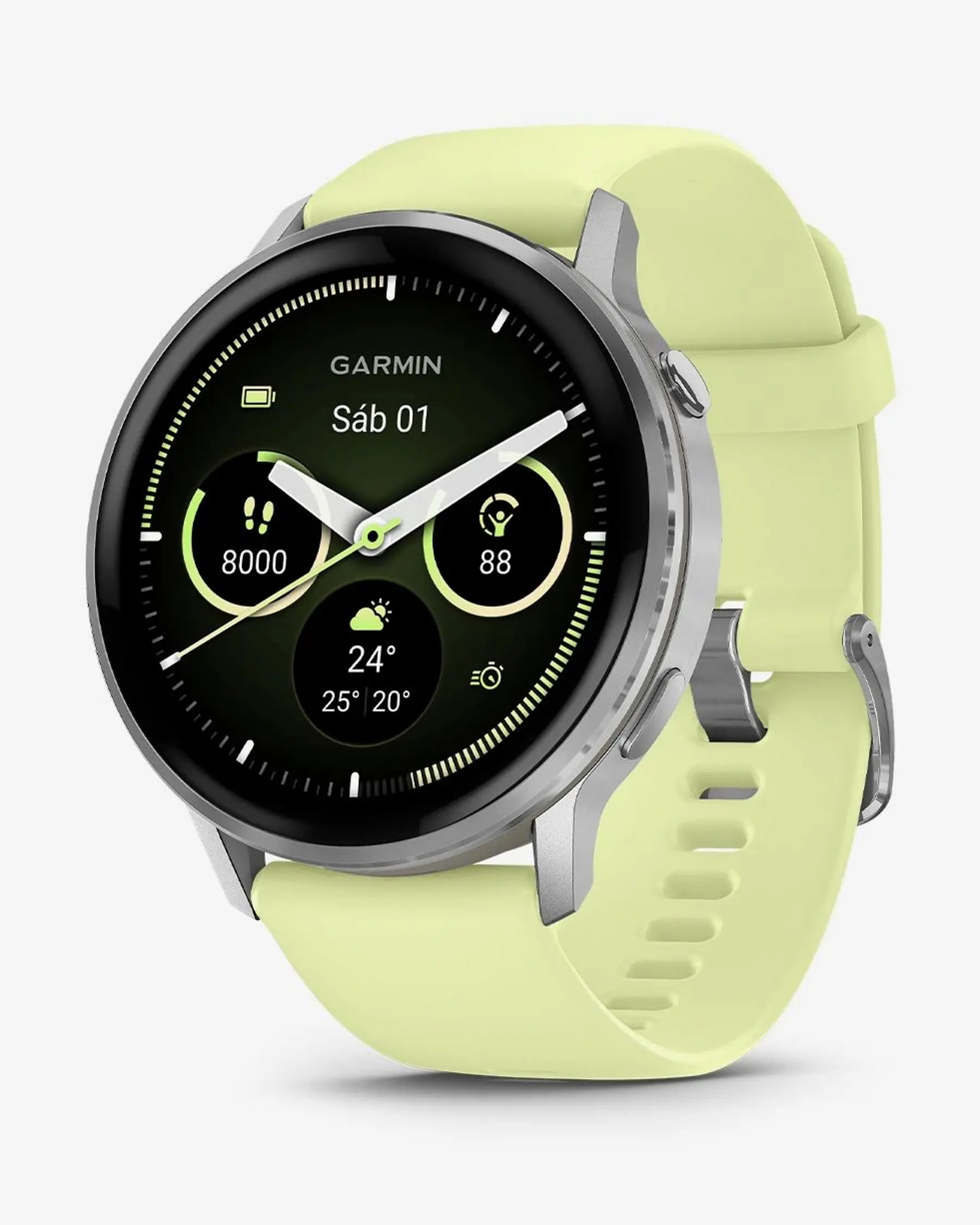 Garmin Venu 4 smartwatch 45 mm plateado acero inoxidable, AMOLED 1.4", Wi‑Fi, Bluetooth, ANT+