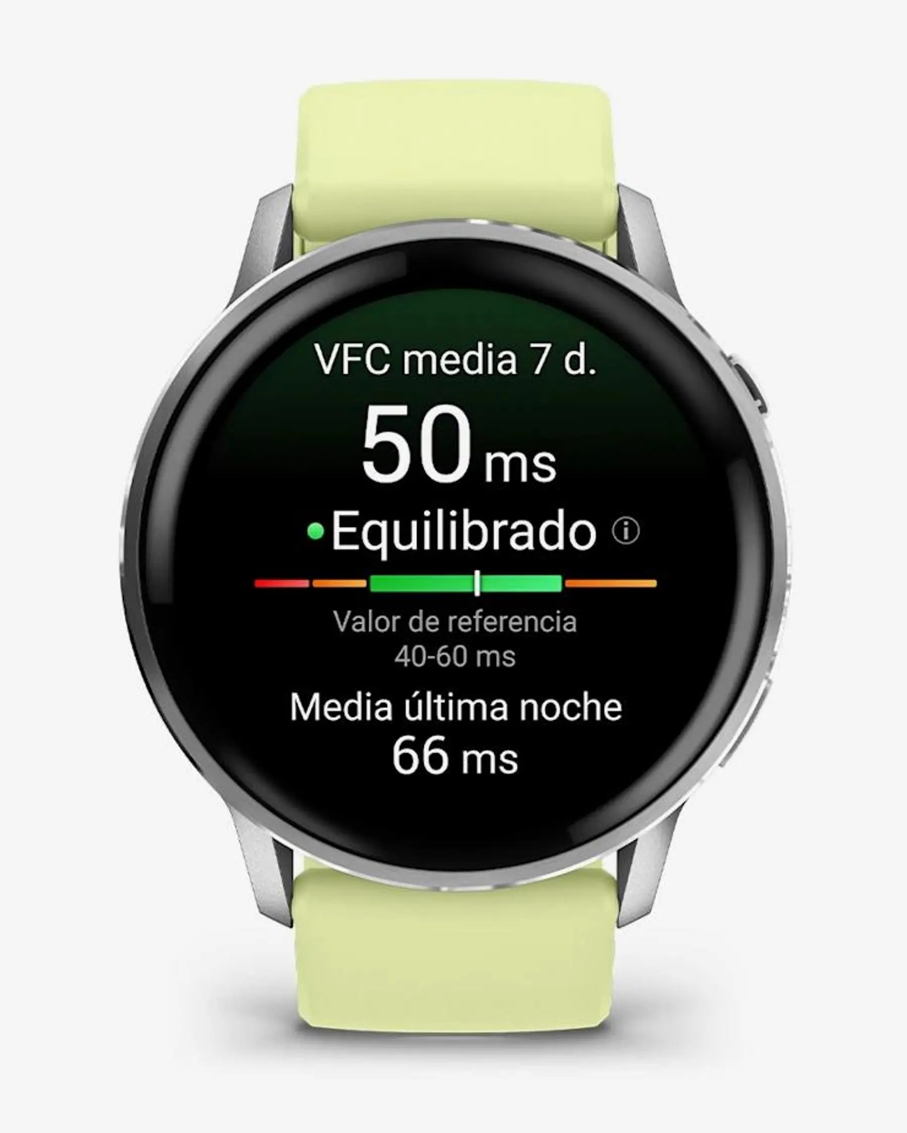 Garmin Venu 4 smartwatch 45 mm plateado con correa amarilla, acero inoxidable, Wi‑Fi Bluetooth ANT+