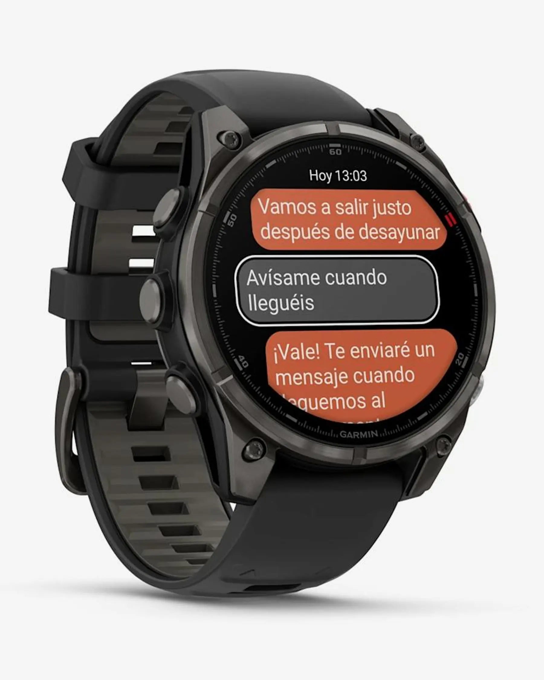 Garmin fēnix 8 Pro smartwatch AMOLED 47 mm titanio gris carbón zafiro correa silicona negra LTE satélite
