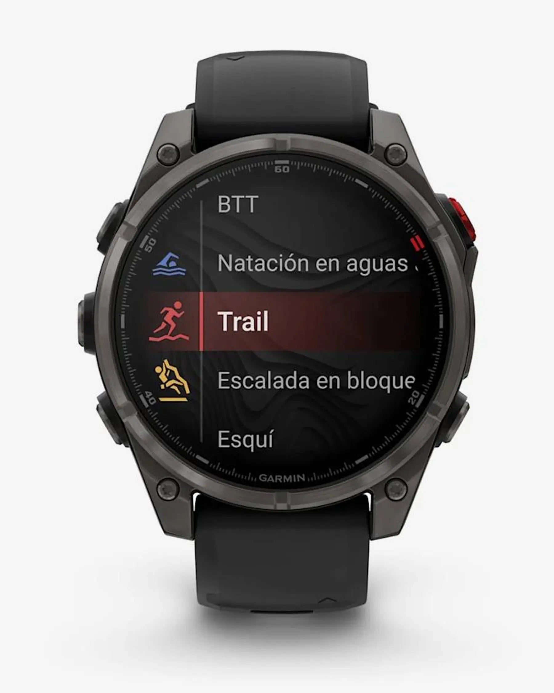 Garmin fēnix 8 Pro smartwatch AMOLED 47 mm titanio gris carbón zafiro correa silicona negra LTE satélite