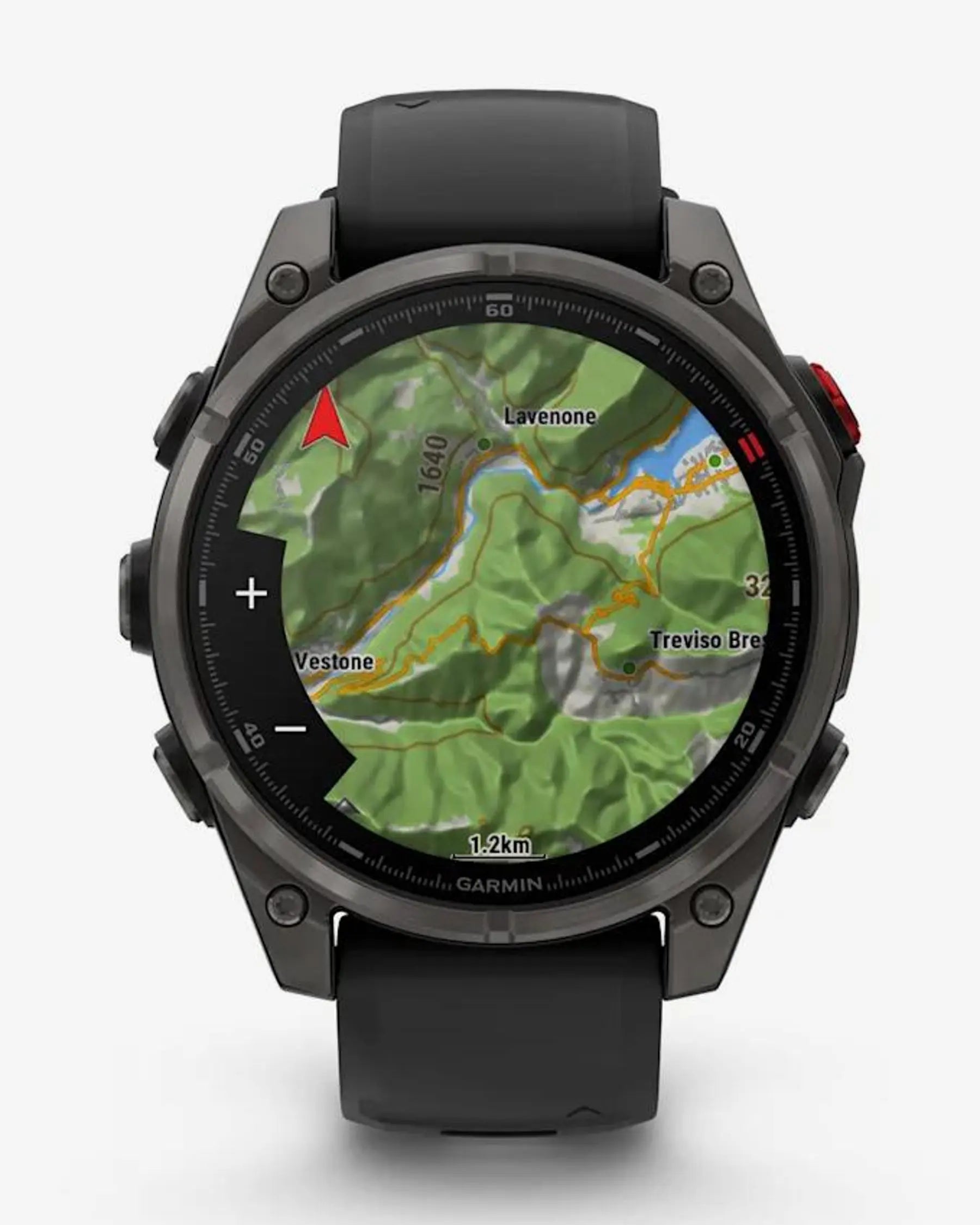 Garmin fēnix 8 Pro smartwatch AMOLED 47 mm titanio gris carbón zafiro correa silicona negra LTE satélite