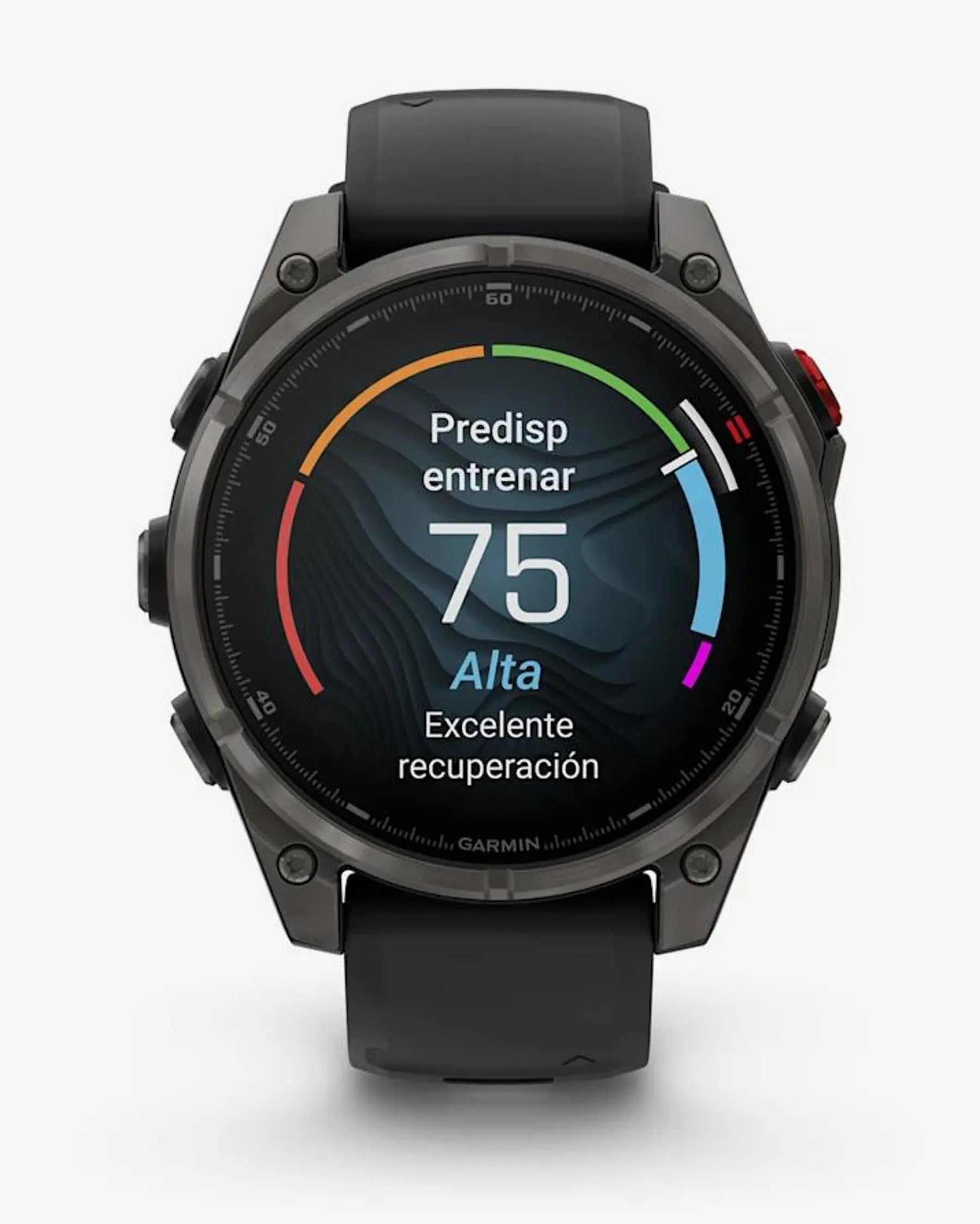 Garmin fēnix 8 Pro smartwatch AMOLED 47 mm titanio gris carbón zafiro correa silicona negra LTE satélite