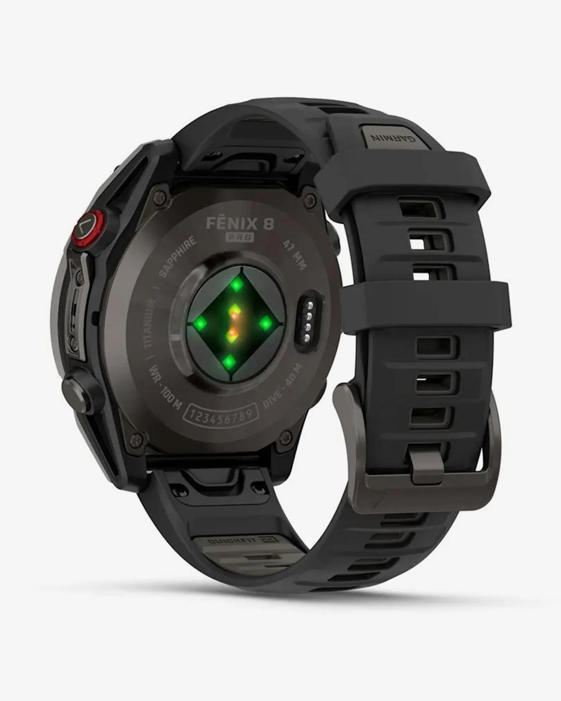 Garmin fēnix 8 Pro smartwatch AMOLED 47 mm titanio gris carbón zafiro correa silicona negra LTE satélite
