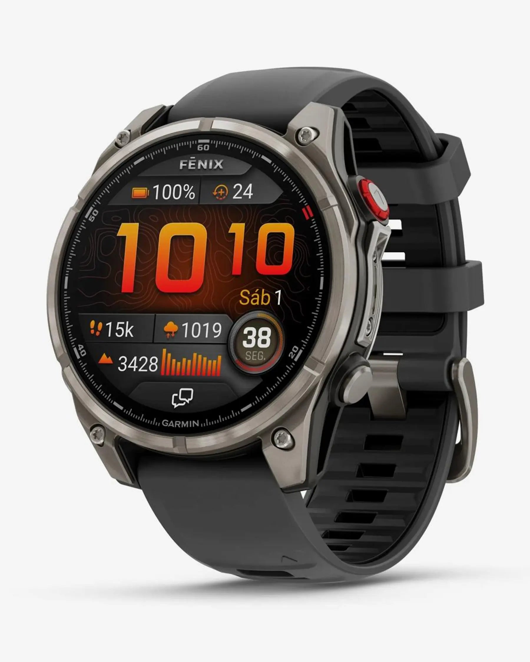Garmin fēnix 8 Pro AMOLED 47 mm smartwatch GPS titanio gris con zafiro, LTE, satélite, Bluetooth, Wi‑Fi
