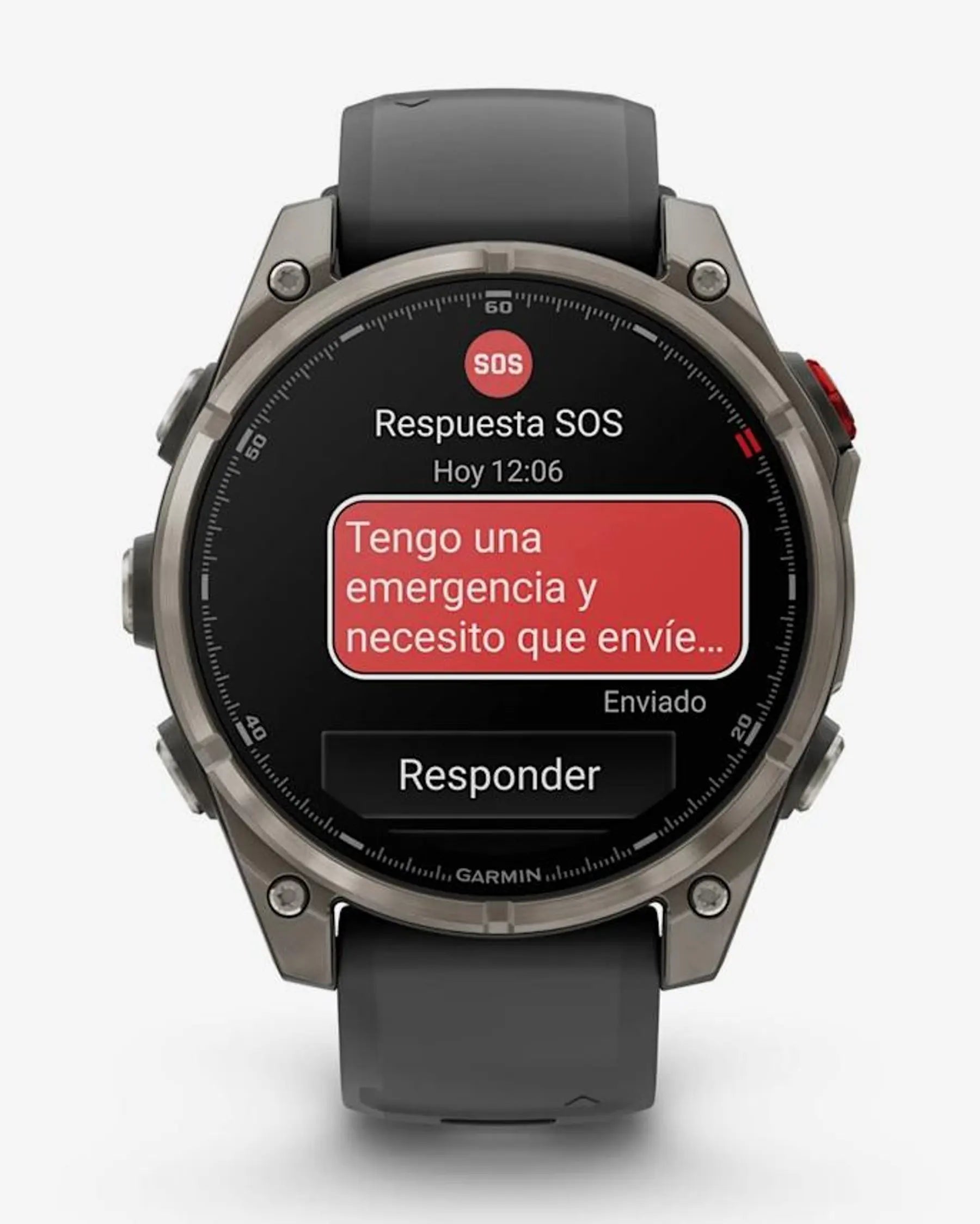 Garmin fēnix 8 Pro smartwatch 47 mm titanio gris AMOLED zafiro LTE satélite correa silicona negra/gris