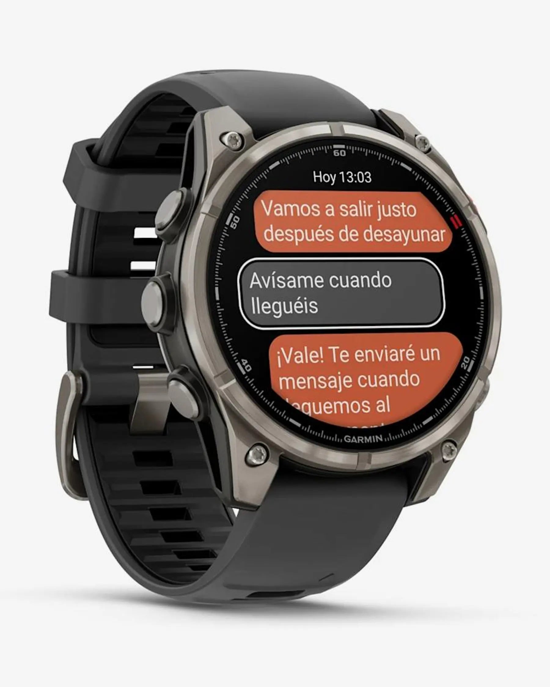 Garmin fēnix 8 Pro smartwatch 47 mm titanio gris AMOLED zafiro LTE satélite correa silicona negra/gris