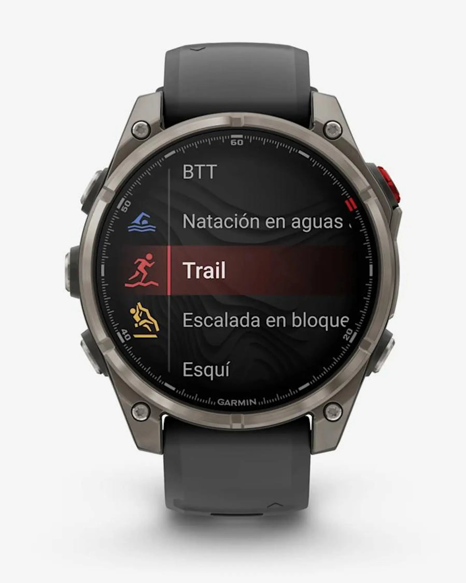 Garmin fēnix 8 Pro smartwatch 47 mm titanio gris AMOLED zafiro LTE satélite correa silicona negra/gris