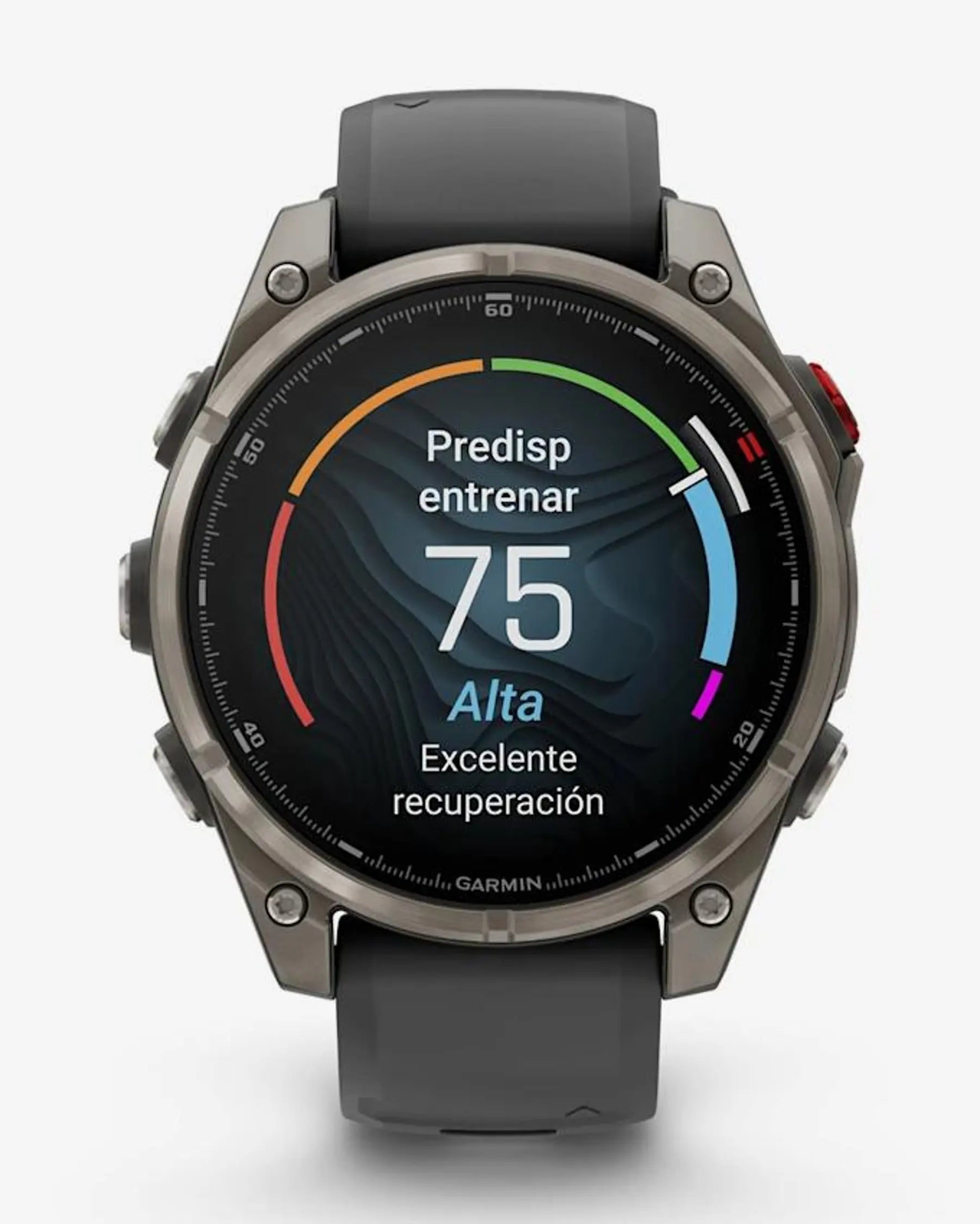 Garmin fēnix 8 Pro smartwatch 47 mm titanio gris AMOLED zafiro LTE satélite correa silicona negra/gris