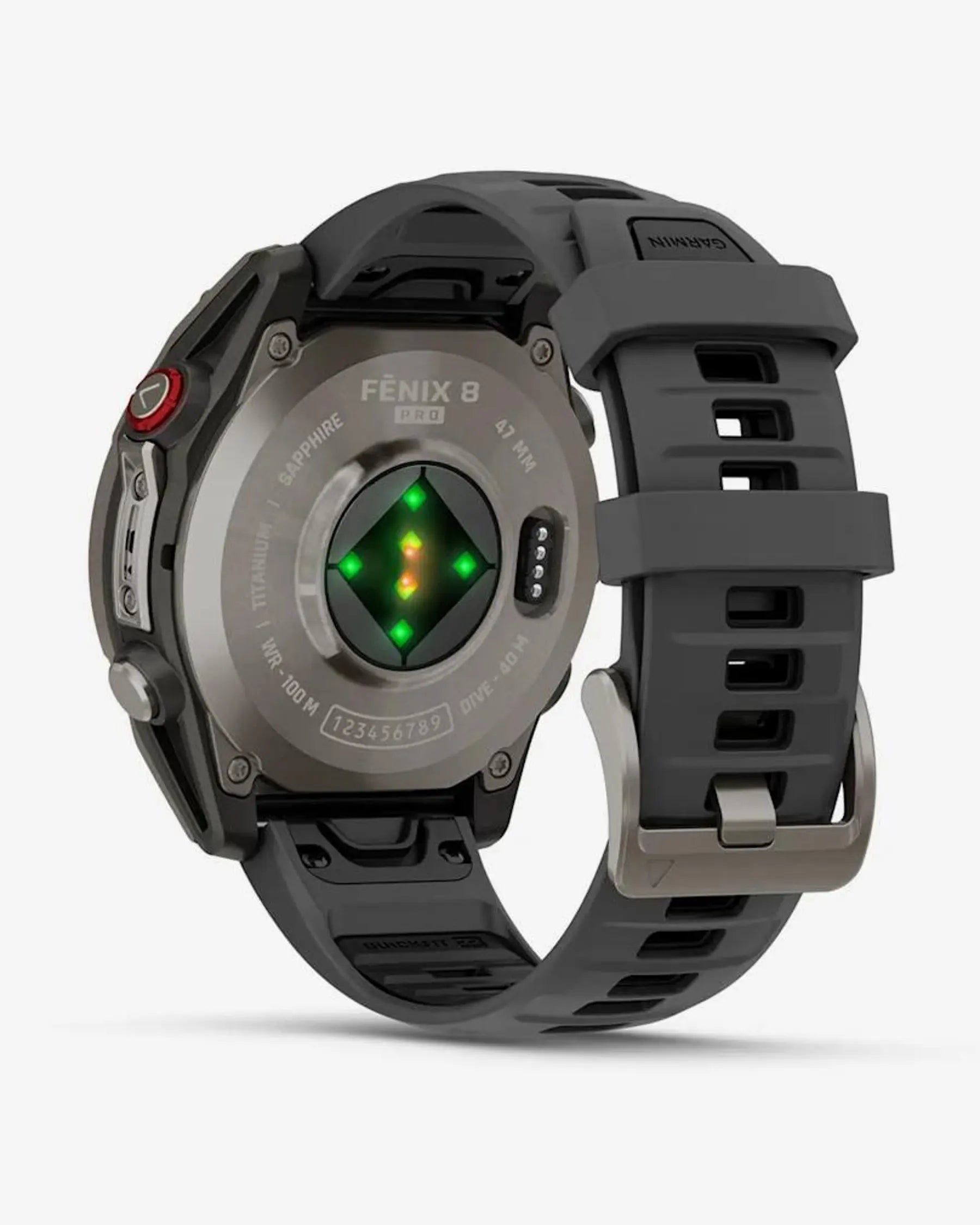 Garmin fēnix 8 Pro smartwatch 47 mm titanio gris AMOLED zafiro LTE satélite correa silicona negra/gris