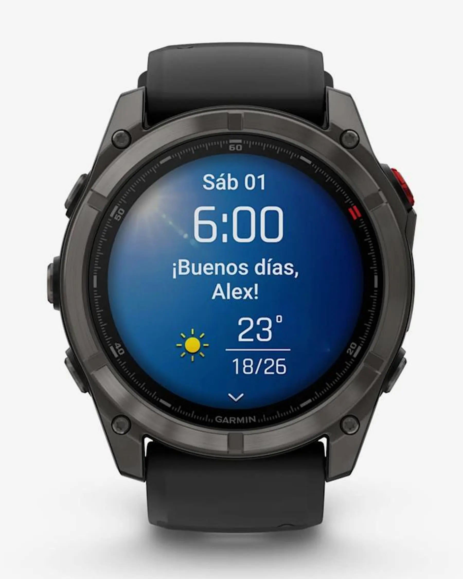 Garmin fēnix 8 Pro Smartwatch AMOLED 51 mm titanio gris carbón zafiro correa negra LTE satélite