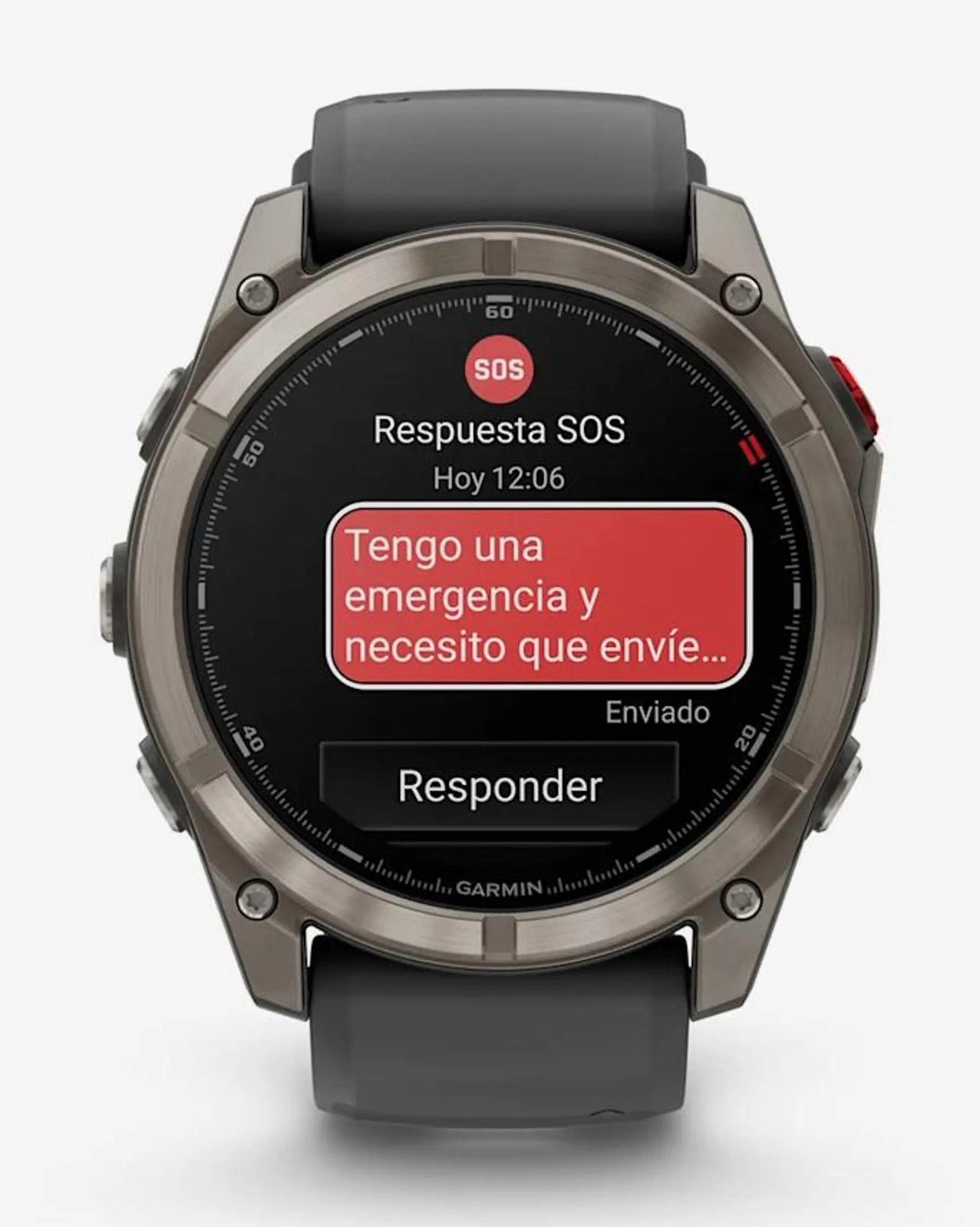 Garmin fēnix 8 Pro AMOLED Zafiro 51 mm smartwatch titanio gris plata correa silicona negro/gris LTE satélite
