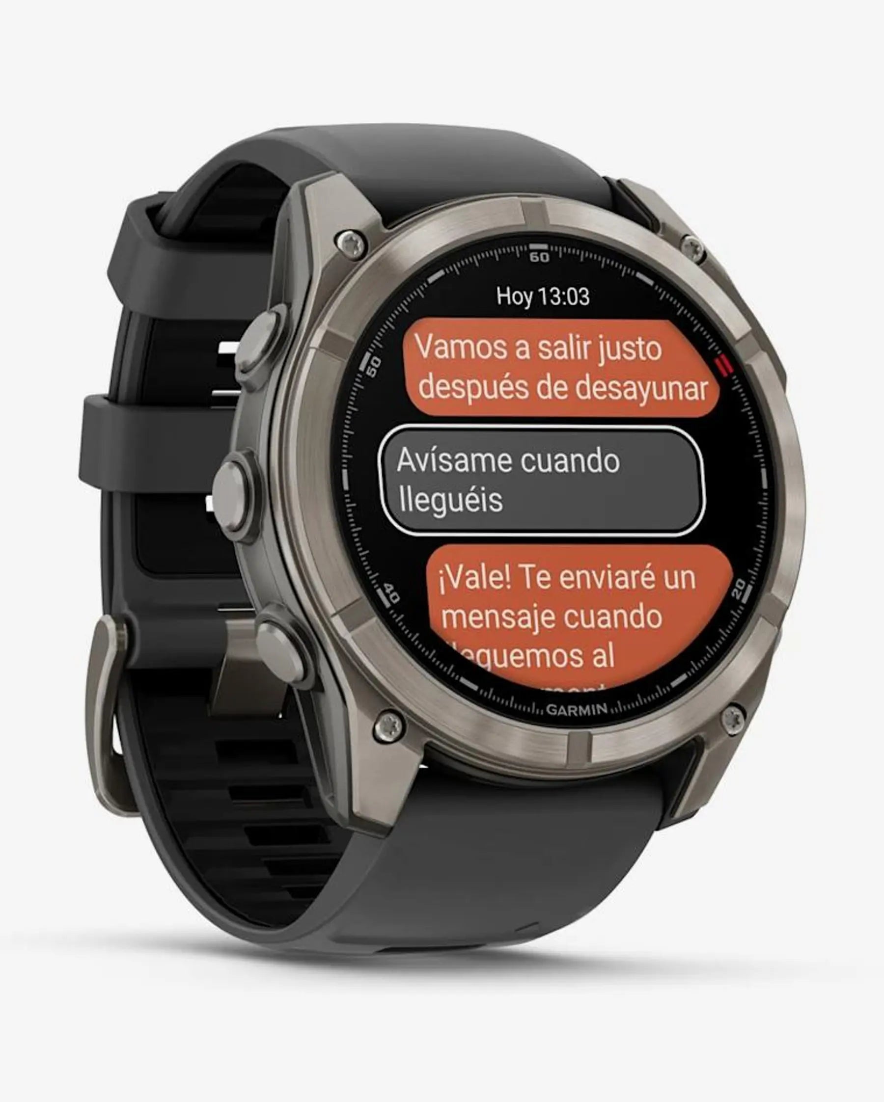 Garmin fēnix 8 Pro AMOLED Zafiro 51 mm smartwatch titanio gris plata correa silicona negro/gris LTE satélite