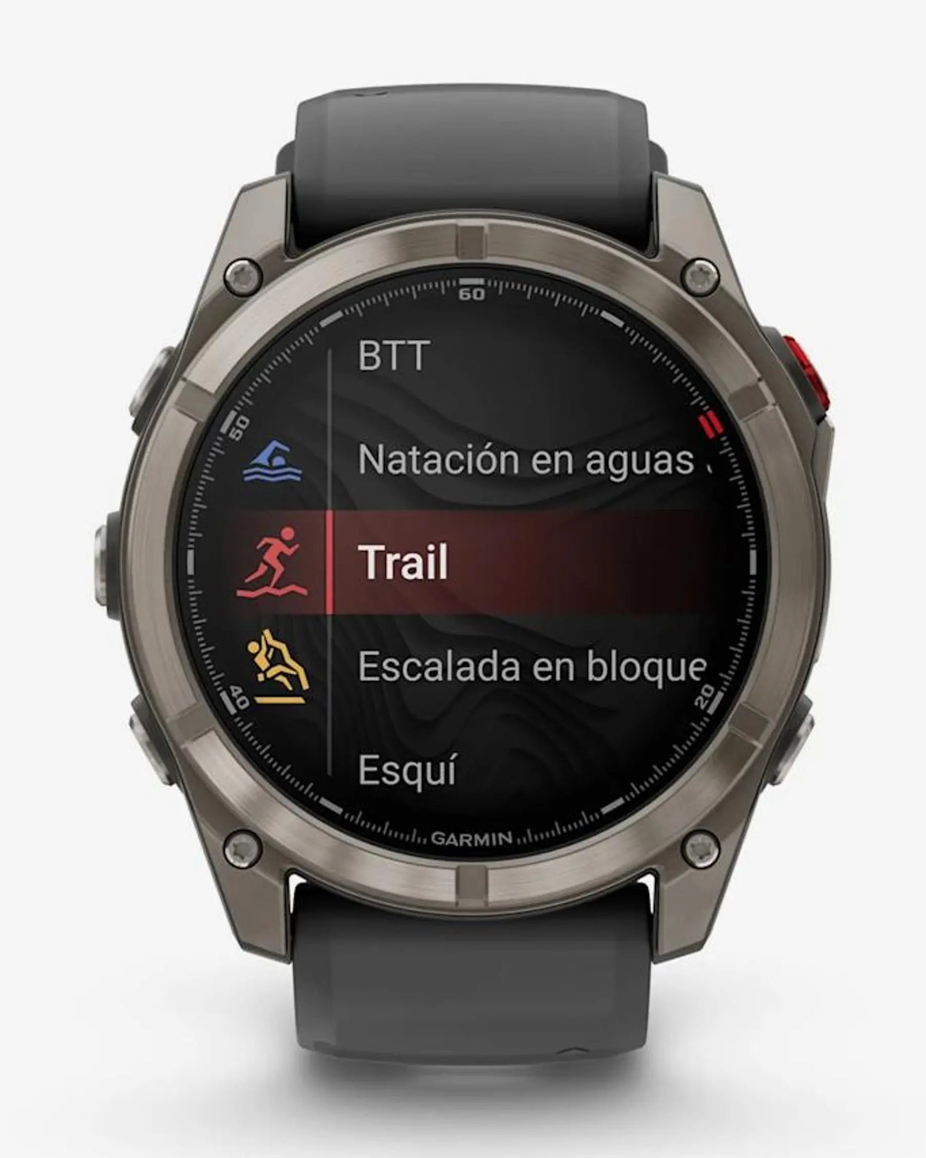 Garmin fēnix 8 Pro AMOLED Zafiro 51 mm smartwatch titanio gris plata correa silicona negro/gris LTE satélite