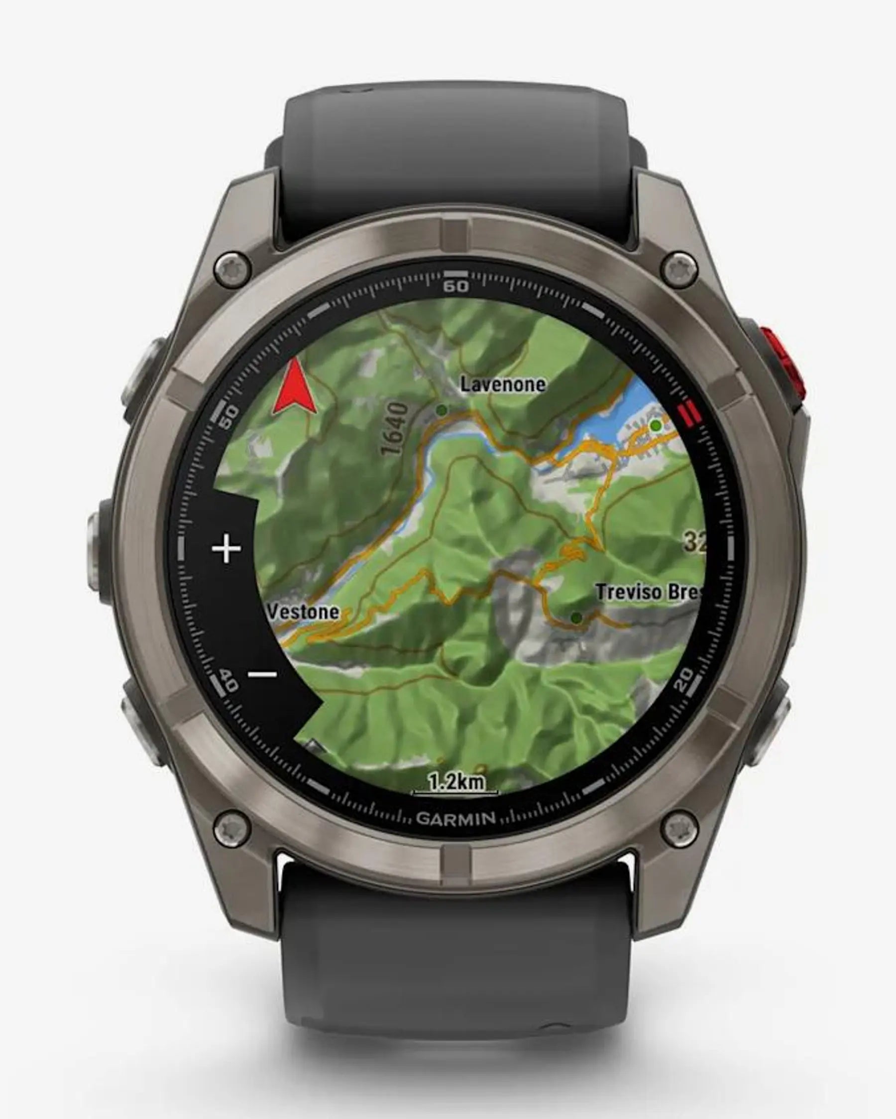 Garmin fēnix 8 Pro AMOLED Zafiro 51 mm smartwatch titanio gris plata correa silicona negro/gris LTE satélite