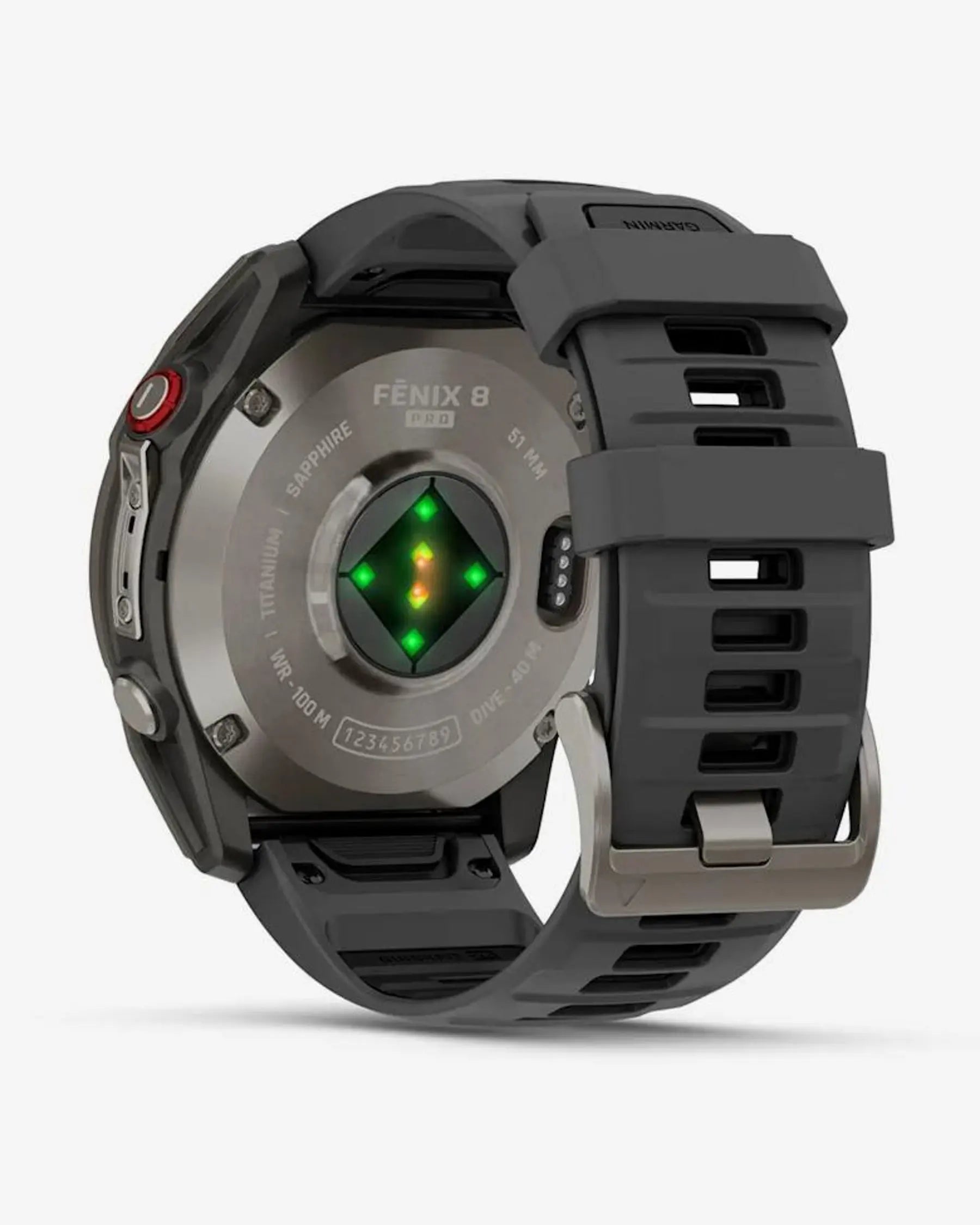 Garmin fēnix 8 Pro AMOLED Zafiro 51 mm smartwatch titanio gris plata correa silicona negro/gris LTE satélite