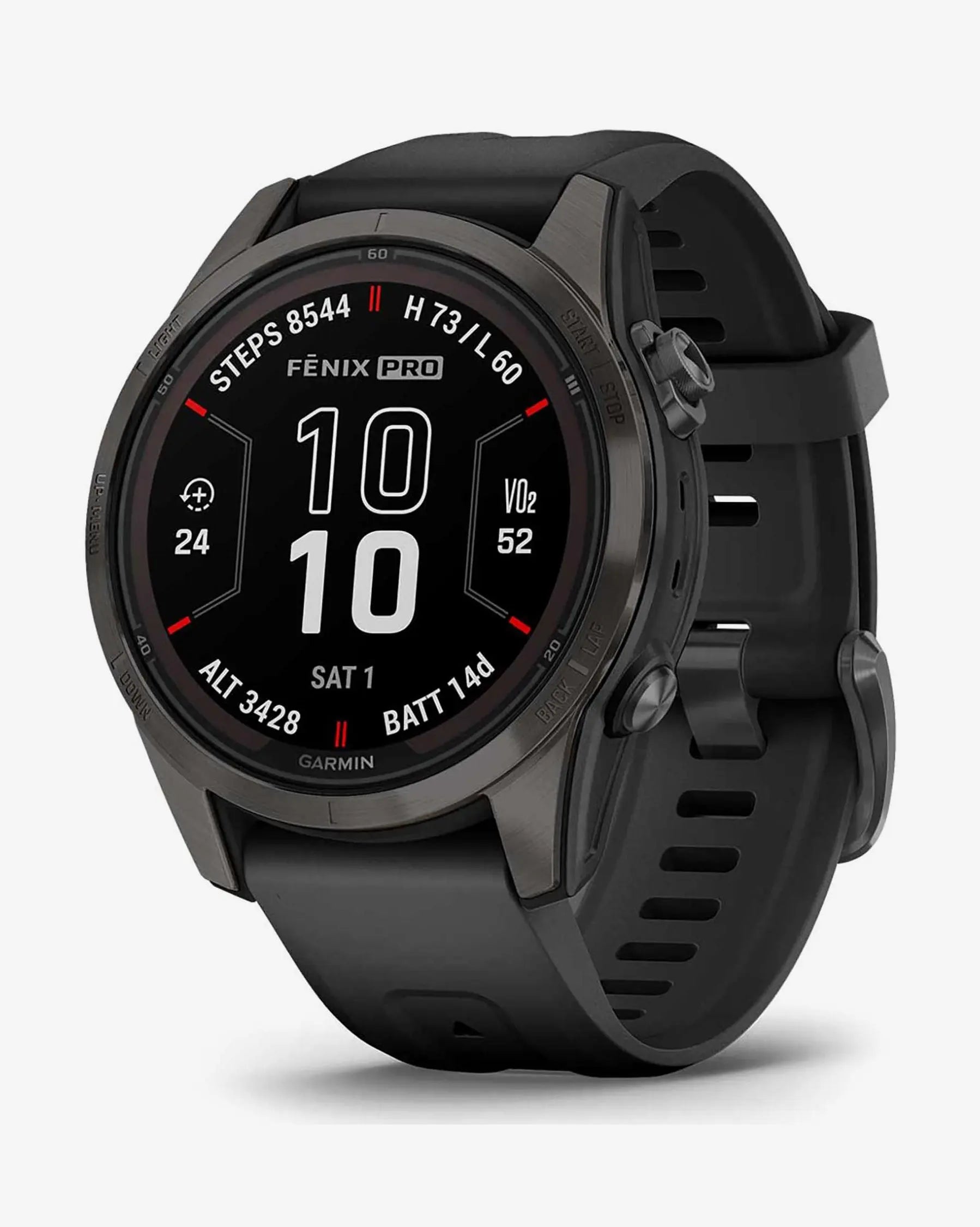 Garmin fēnix 7S Pro Zafiro Solar smartwatch GPS 42 mm titanio gris carbón correa negra Wi‑Fi Bluetooth ANT+
