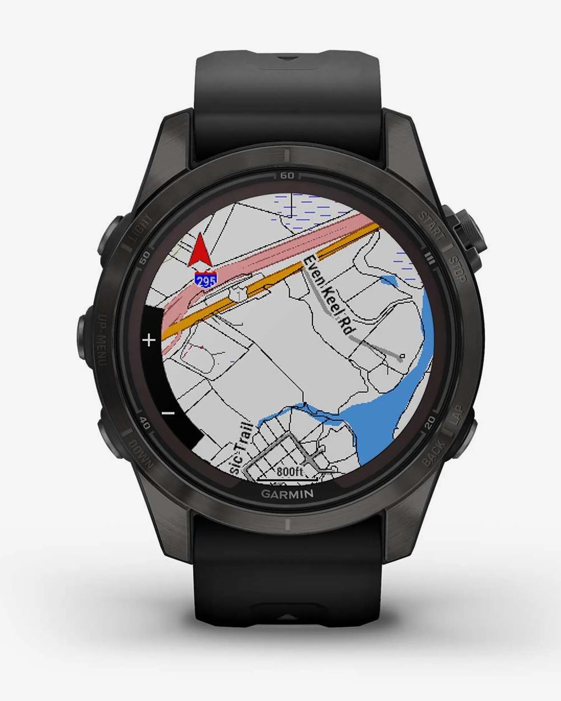 Garmin fēnix 7S Pro Zafiro Solar smartwatch GPS 42 mm titanio gris carbón correa negra Wi‑Fi Bluetooth ANT+