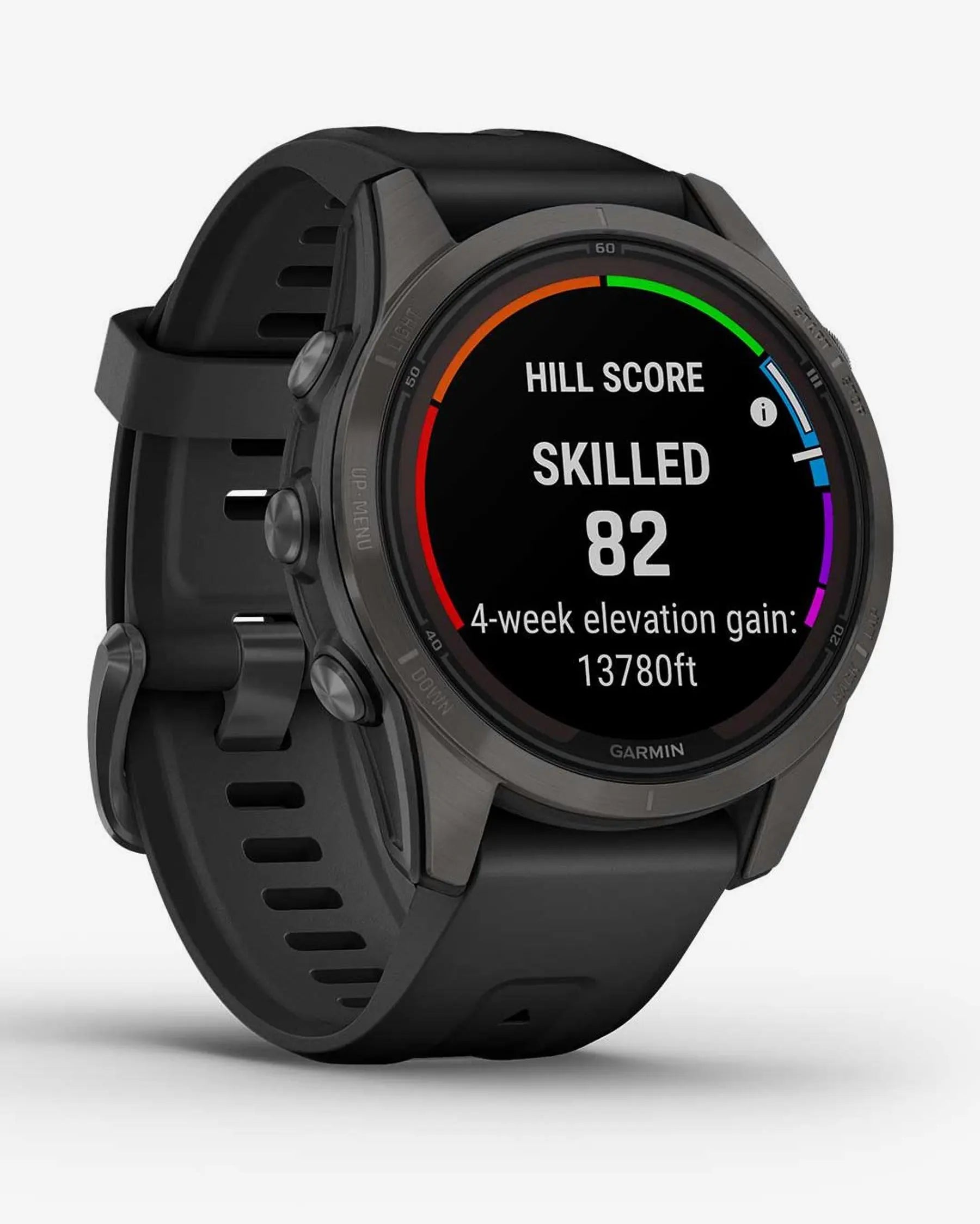 Garmin fēnix 7S Pro Zafiro Solar smartwatch GPS 42 mm titanio gris carbón correa negra Wi‑Fi Bluetooth ANT+