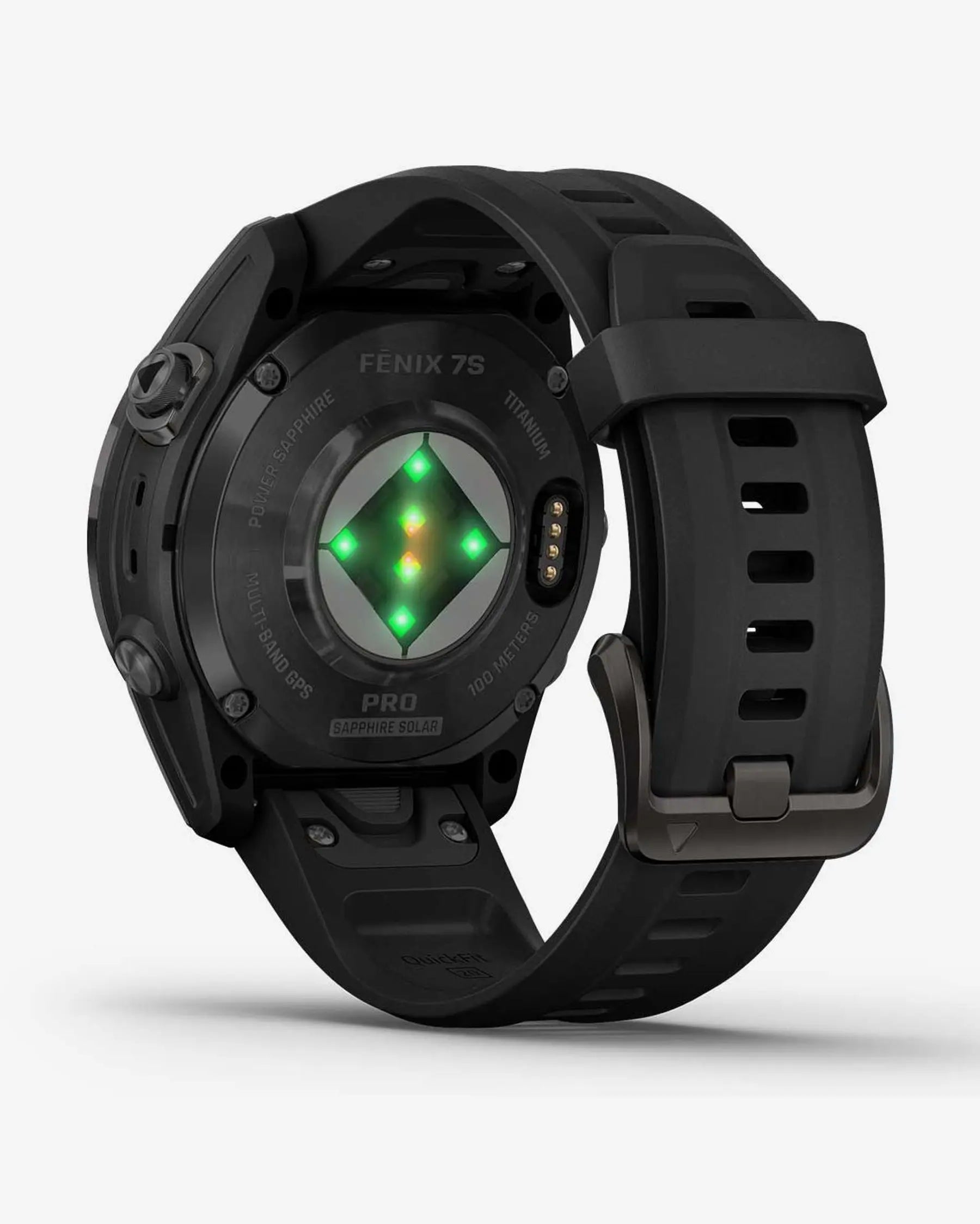 Garmin fēnix 7S Pro Zafiro Solar smartwatch GPS 42 mm titanio gris carbón correa negra Wi‑Fi Bluetooth ANT+