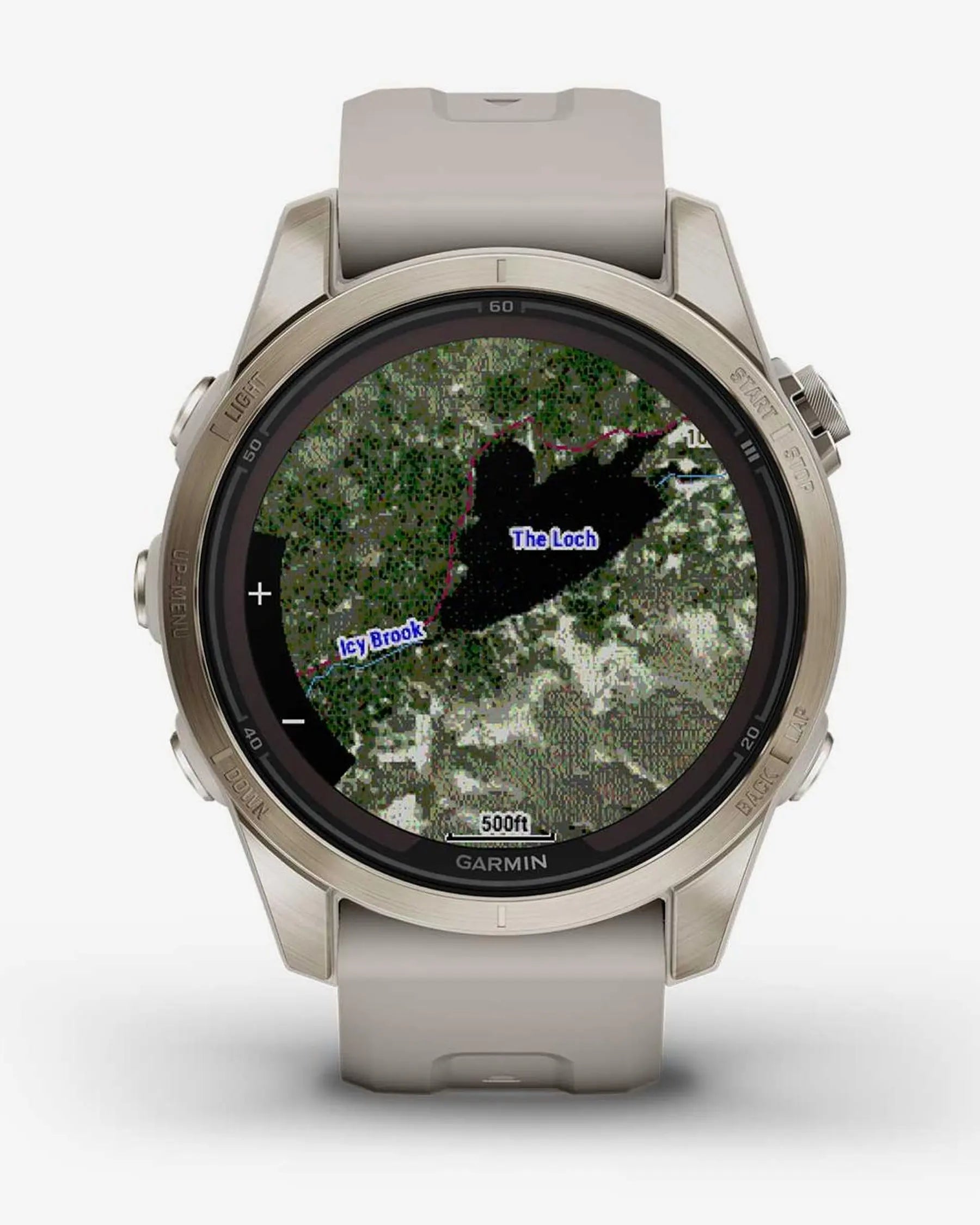 Garmin fēnix 7S Pro Zafiro Solar smartwatch GPS 42 mm oro, correa beige, Bluetooth Wi‑Fi ANT+