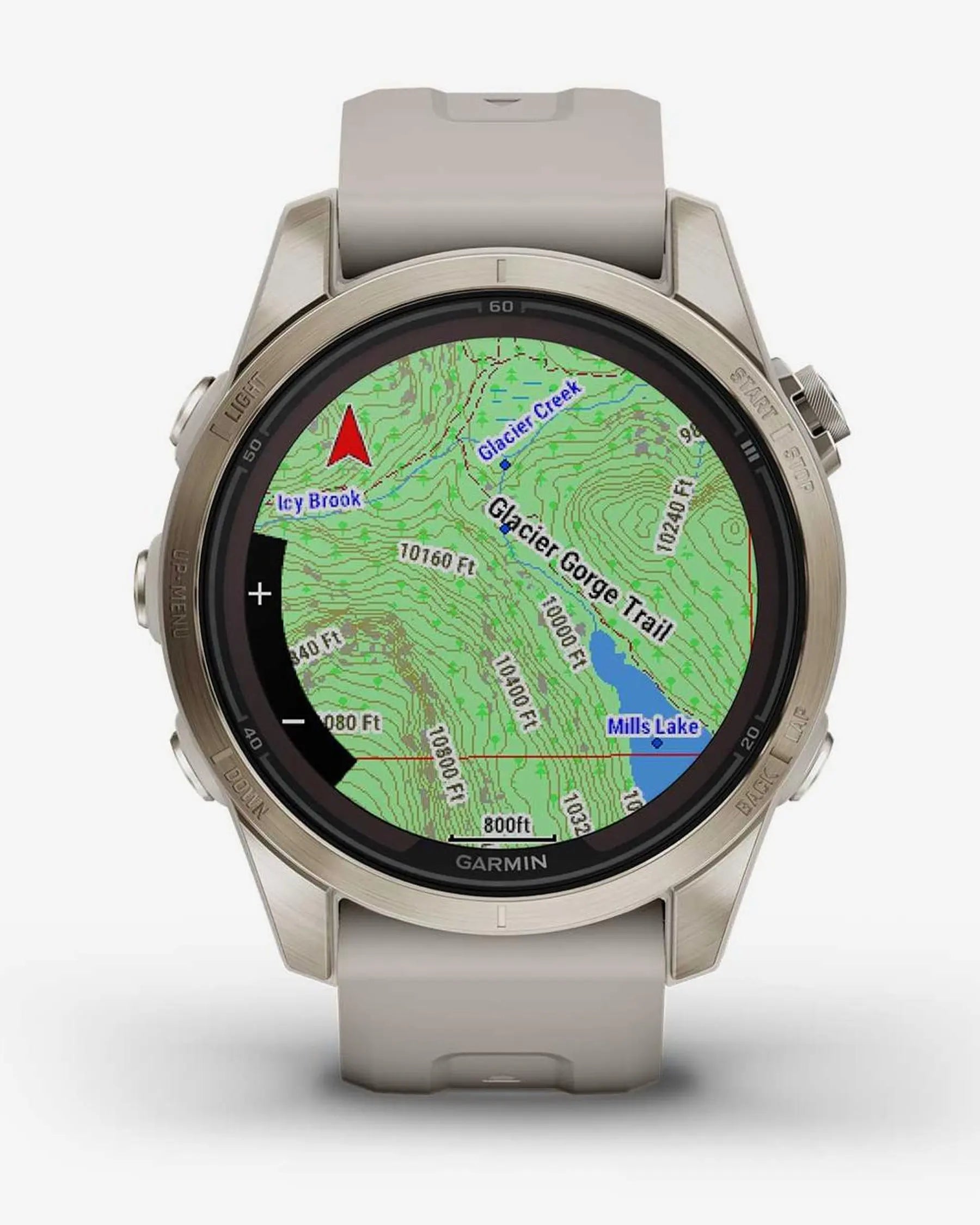 Garmin fēnix 7S Pro Zafiro Solar smartwatch GPS 42 mm oro, correa beige, Bluetooth Wi‑Fi ANT+