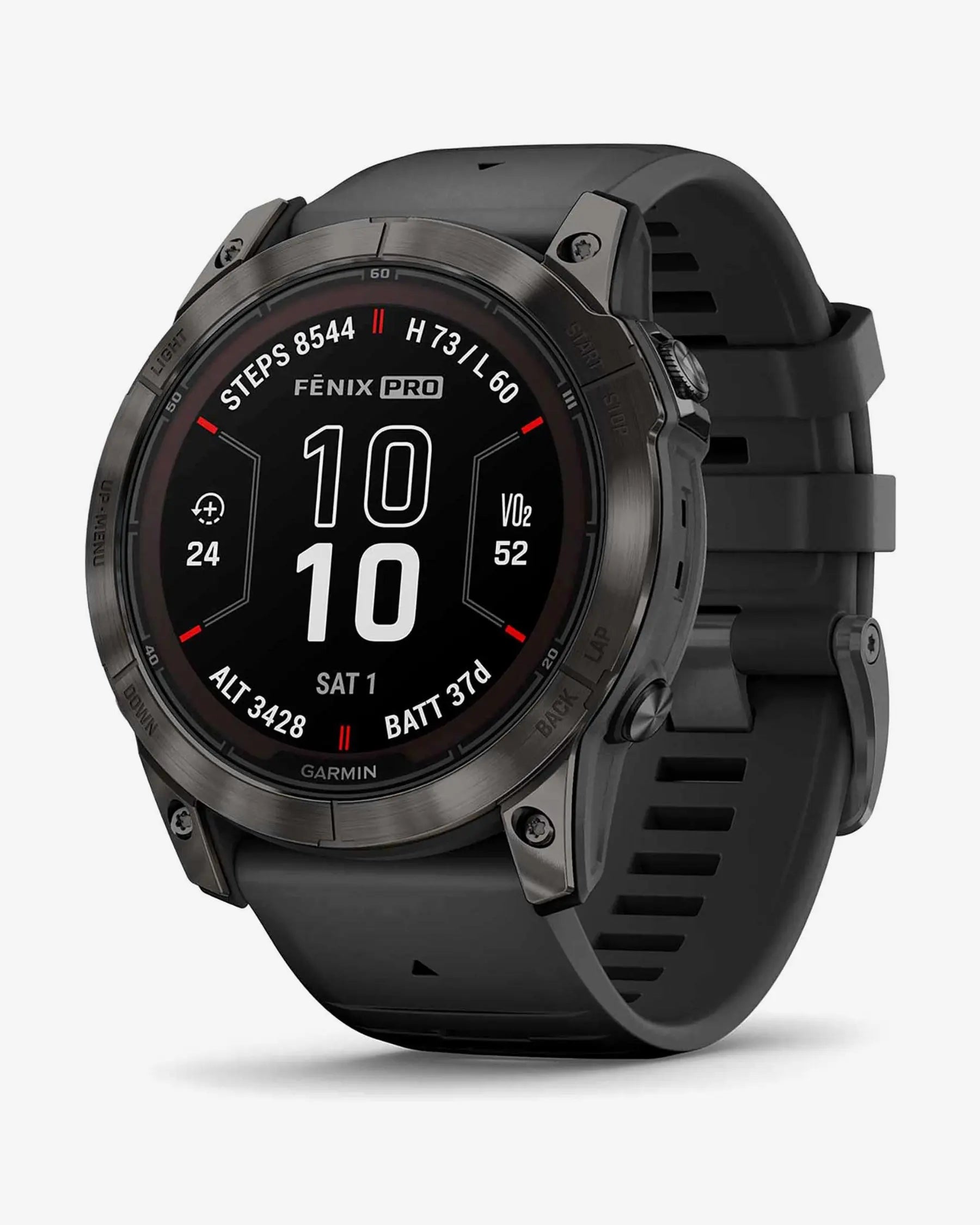 Garmin fēnix 7X Pro Zafiro Solar smartwatch GPS 51 mm titanio gris carbón con correa negra, Bluetooth Wi‑Fi ANT+
