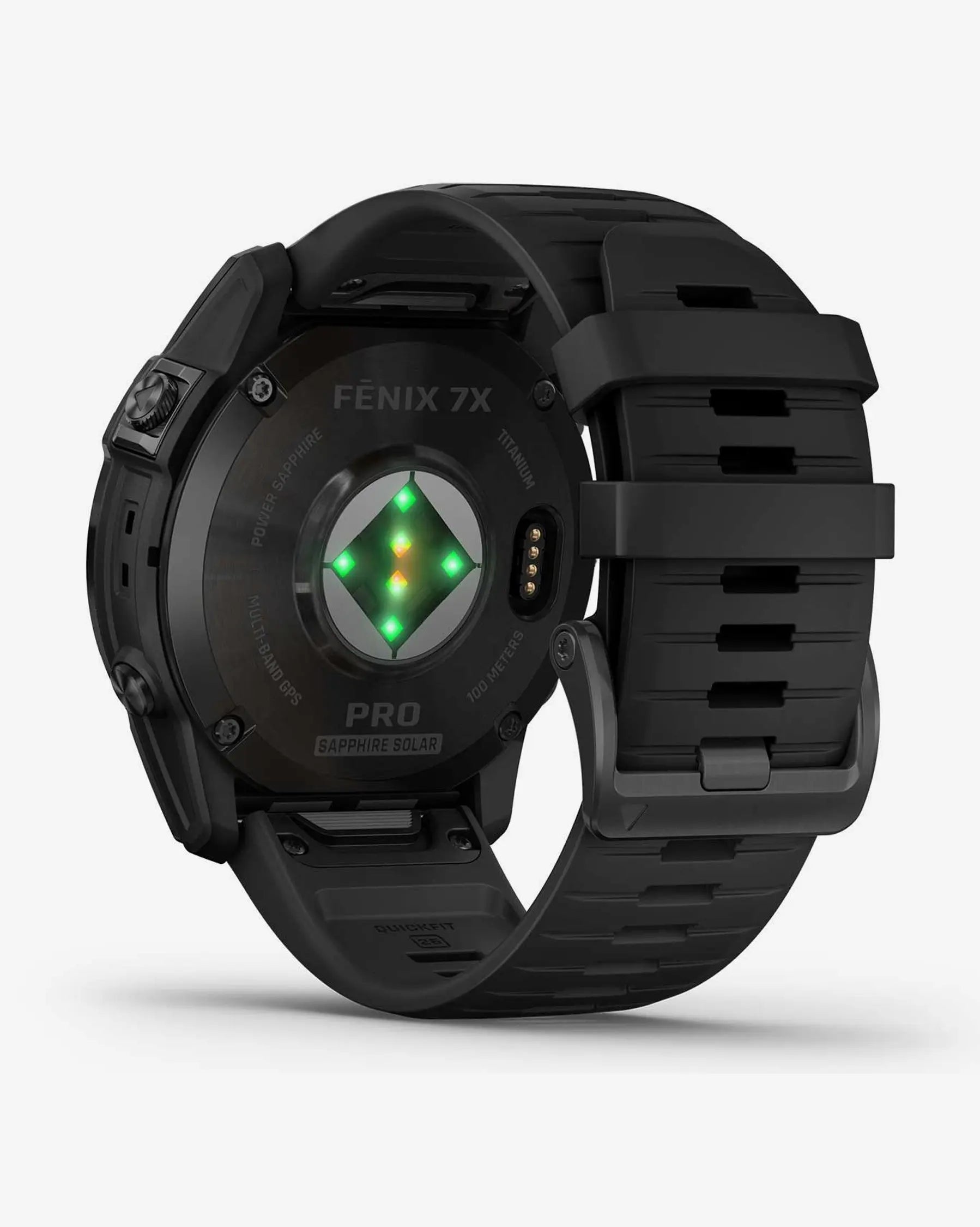 Garmin fēnix 7X Pro Zafiro Solar smartwatch GPS 51 mm titanio gris carbón con correa negra, Bluetooth Wi‑Fi ANT+