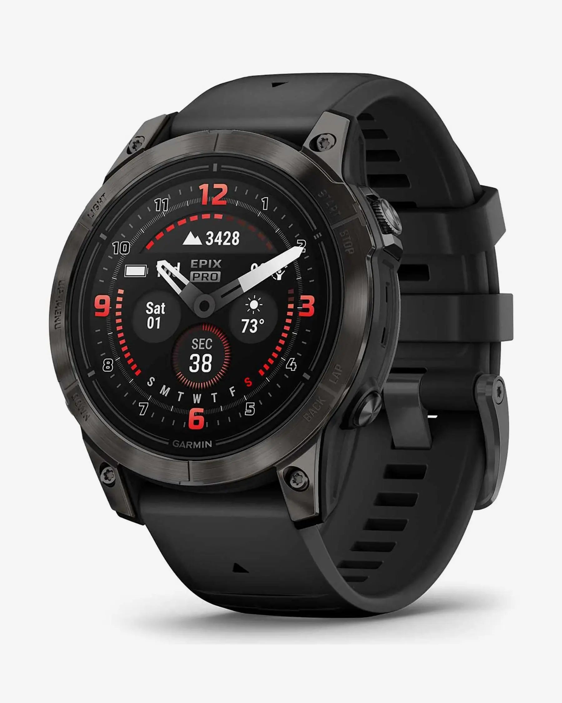 Garmin Epix Pro (Gen 2) Zafiro smartwatch 47 mm titanio DLC gris, correa negra, Wi‑Fi Bluetooth ANT+