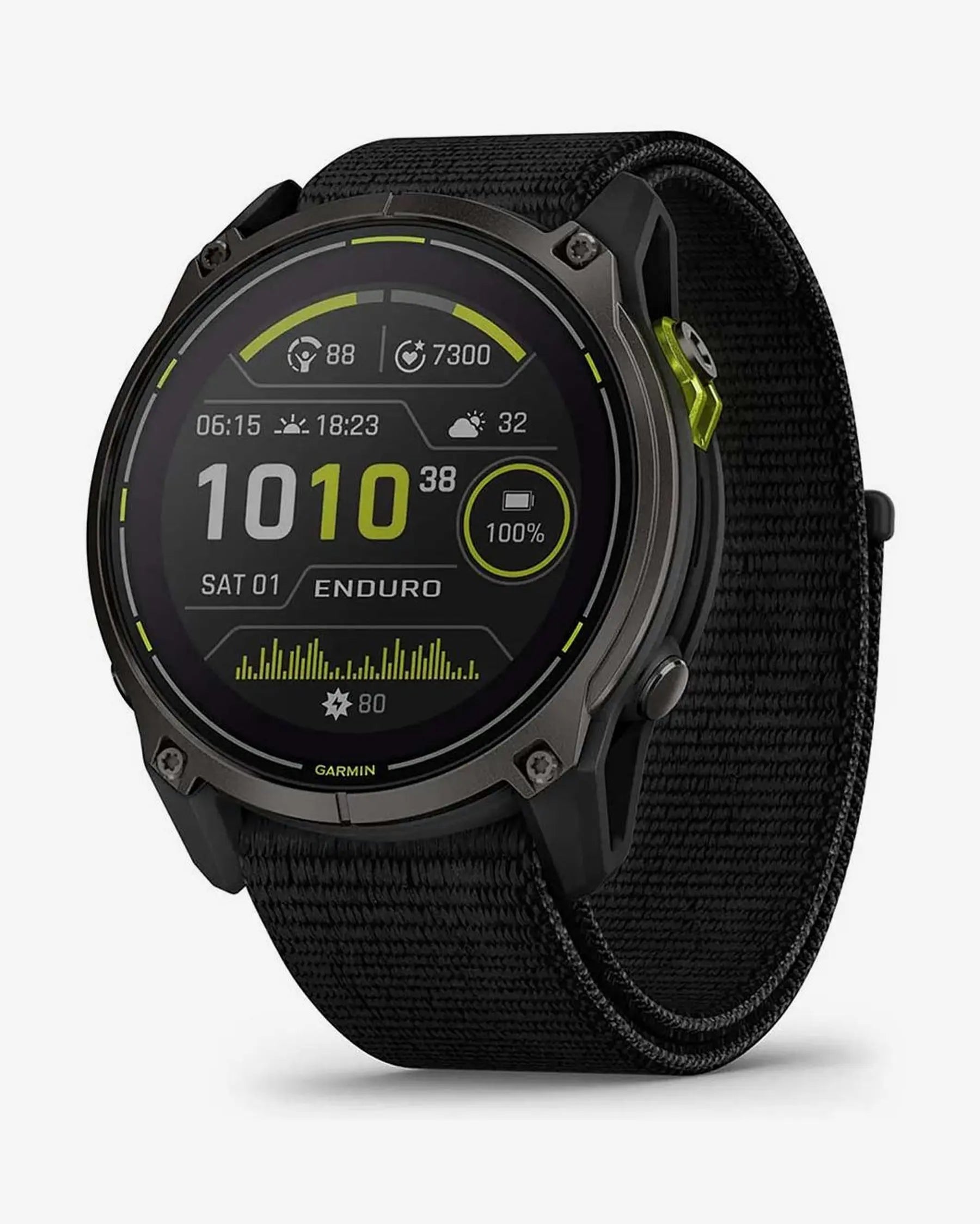 Garmin Enduro 3 smartwatch GPS 51 mm titanio gris carbón, zafiro solar, correa nailon negro, Bluetooth Wi‑Fi ANT+
