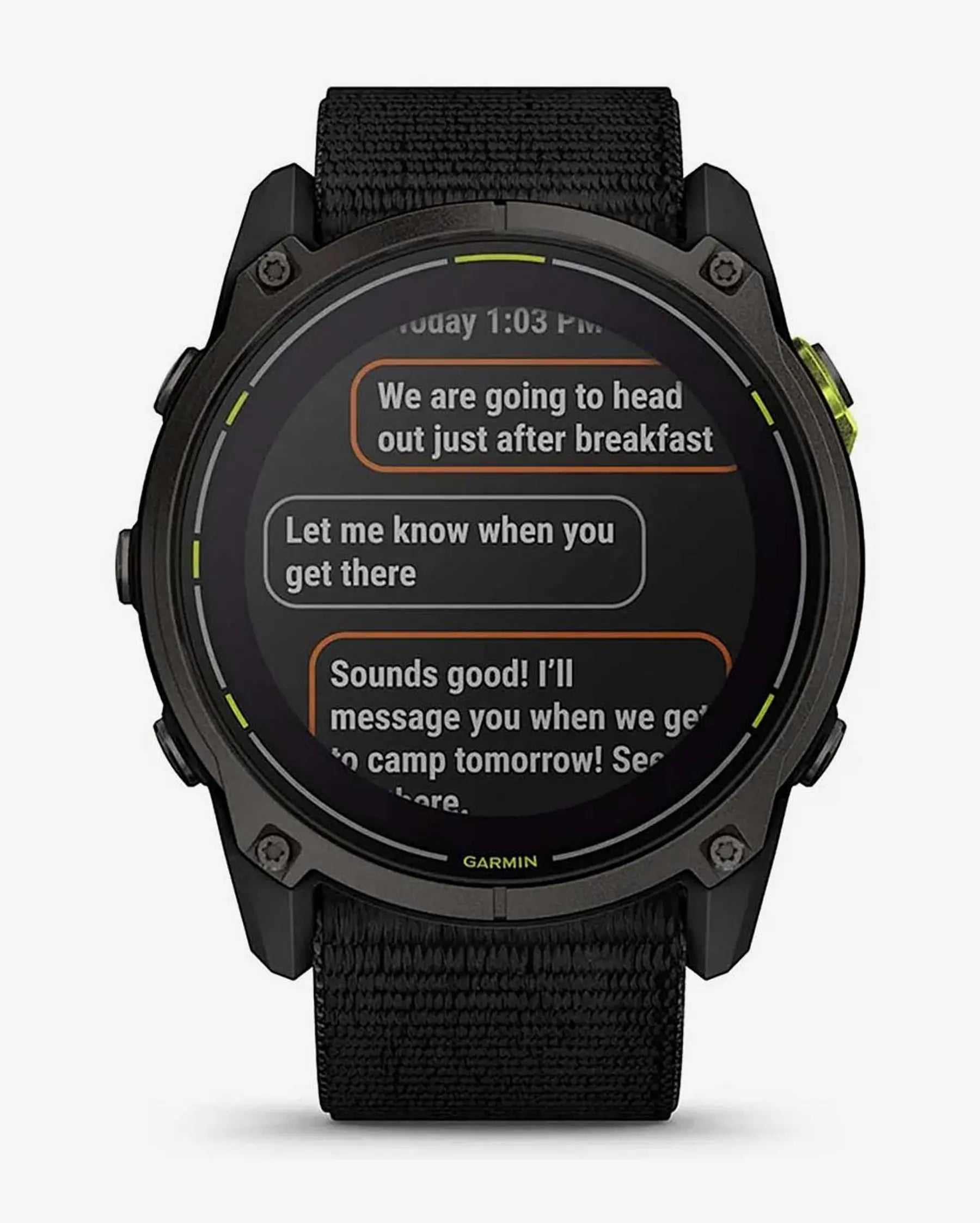 Garmin Enduro 3 smartwatch GPS 51 mm titanio gris carbón, zafiro solar, correa nailon negro, Bluetooth Wi‑Fi ANT+