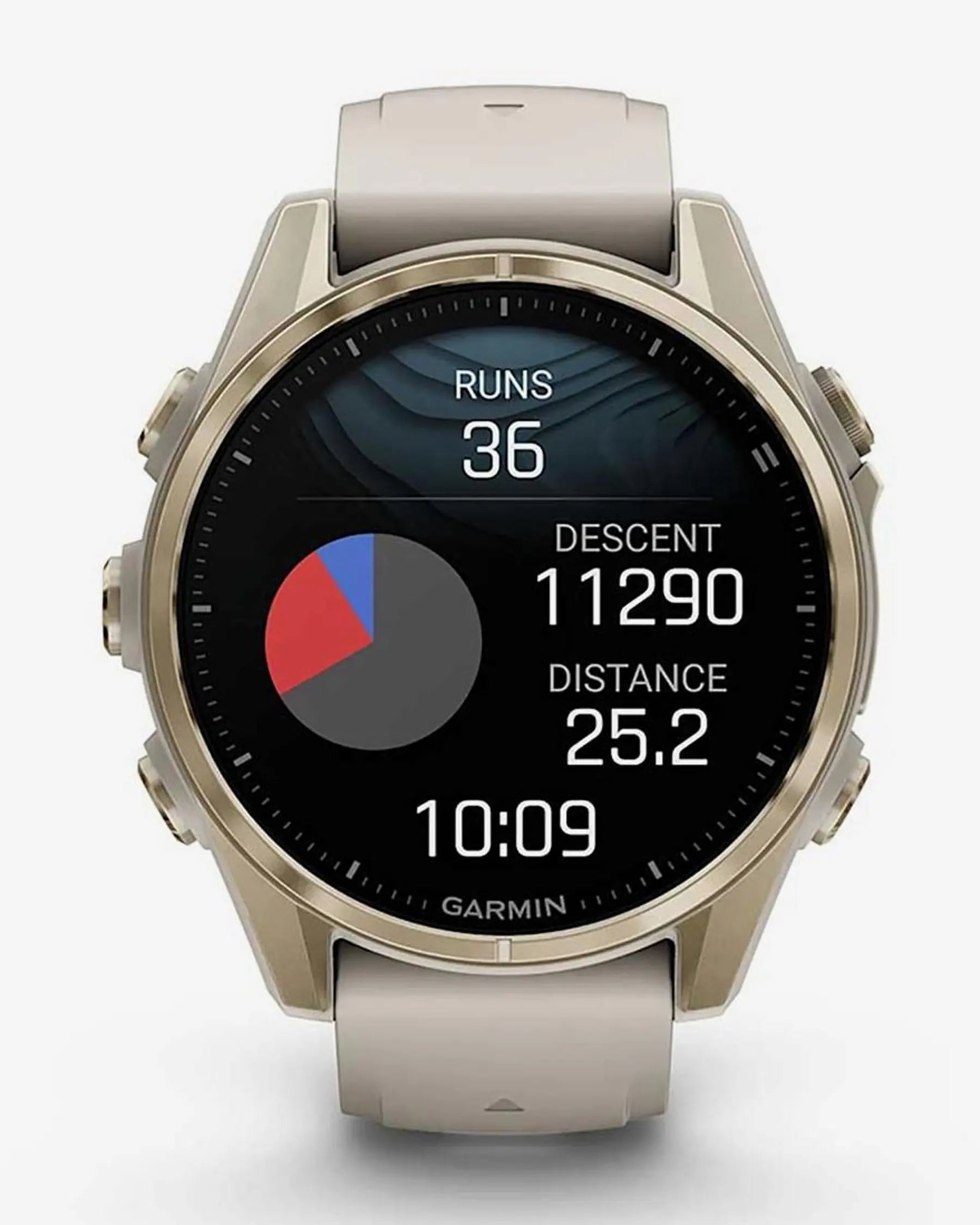 Garmin fēnix 8 AMOLED Zafiro 43 mm smartwatch GPS dorado titanio correa beige Bluetooth ANT+ Wi‑Fi