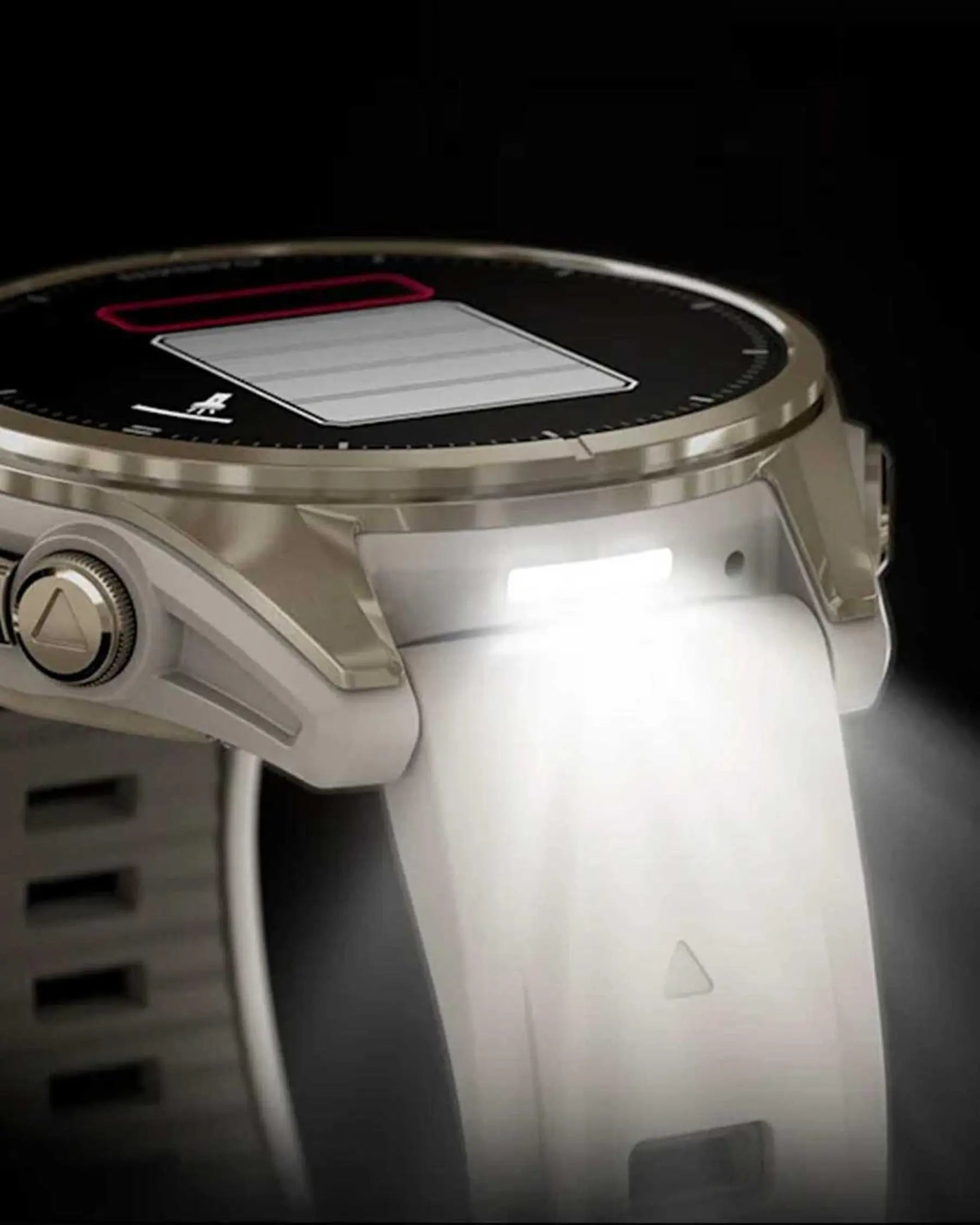 Garmin fēnix 8 AMOLED Zafiro 43 mm smartwatch GPS dorado titanio correa beige Bluetooth ANT+ Wi‑Fi