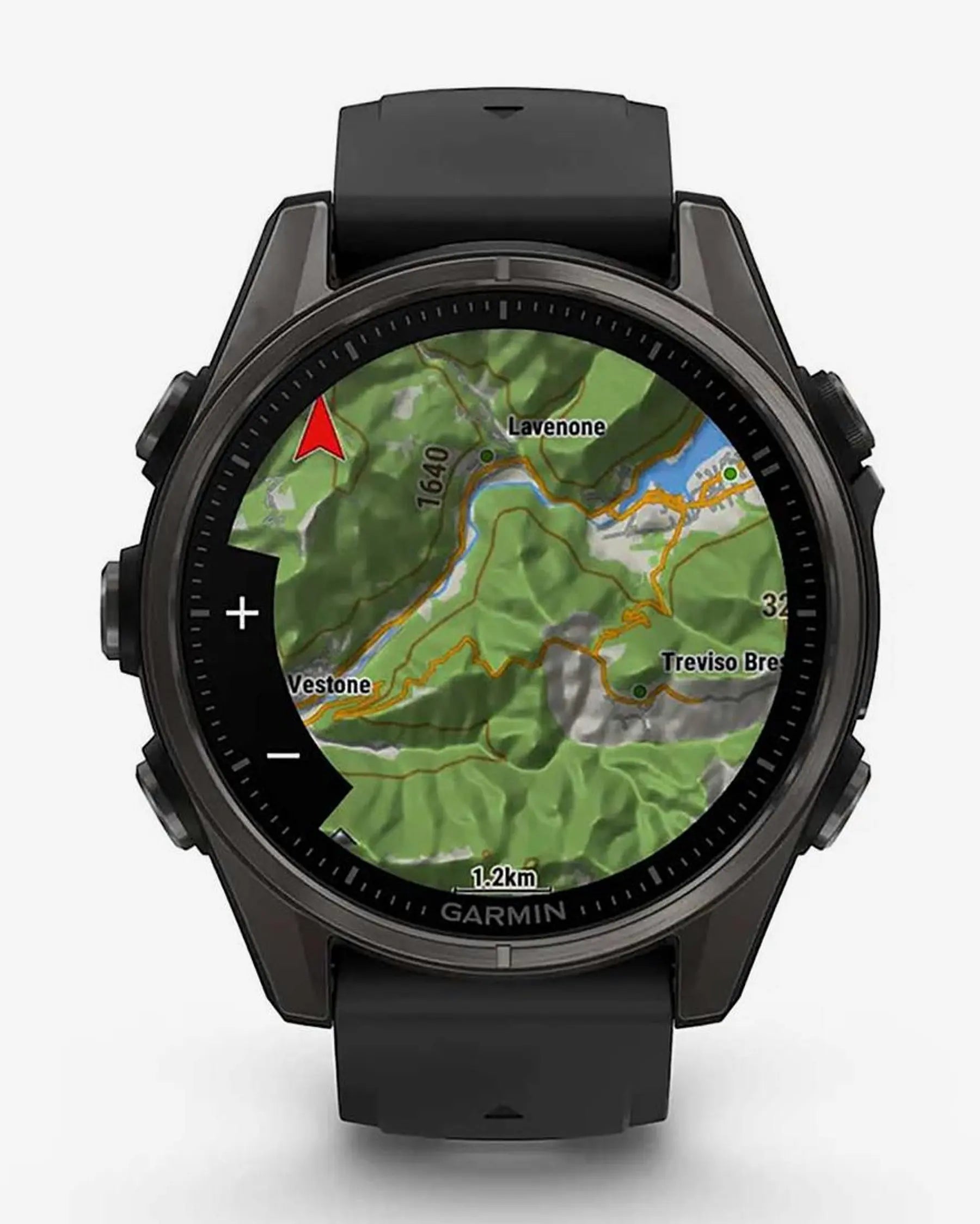 Garmin fēnix 8 AMOLED Zafiro smartwatch GPS 43 mm titanio gris carbón correa negra Bluetooth Wi‑Fi ANT+