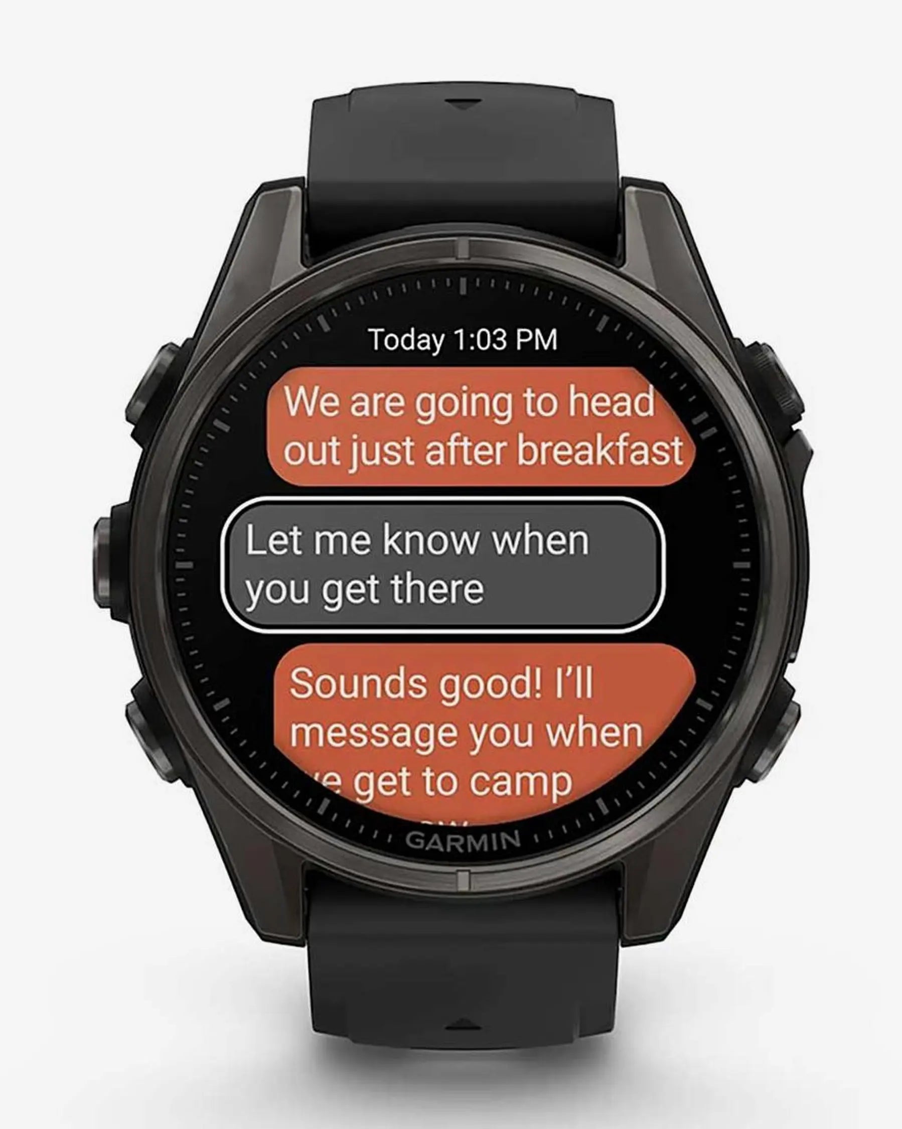 Garmin fēnix 8 AMOLED Zafiro smartwatch GPS 43 mm titanio gris carbón correa negra Bluetooth Wi‑Fi ANT+