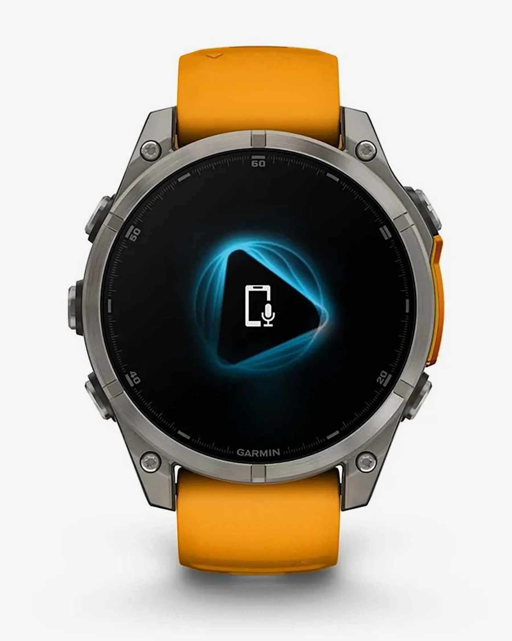 Garmin fēnix 8 AMOLED Zafiro Smartwatch GPS 47 mm titanio plateado correa naranja Bluetooth Wi‑Fi ANT+