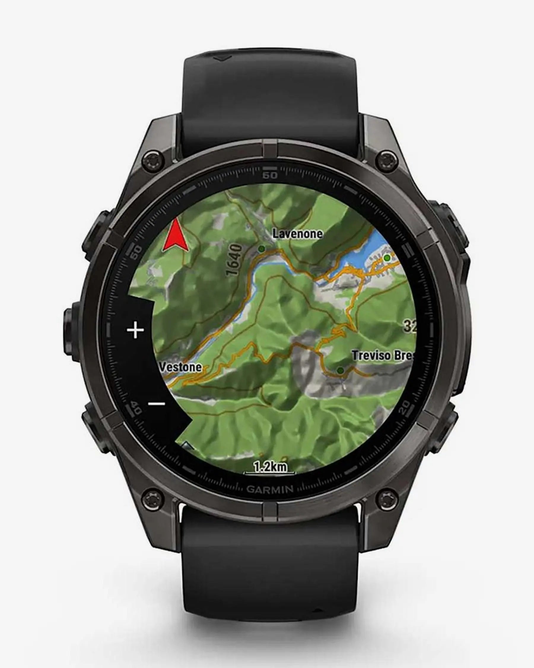 Garmin fēnix 8 AMOLED Zafiro smartwatch GPS 47 mm titanio gris carbón correa negra Bluetooth Wi‑Fi ANT+