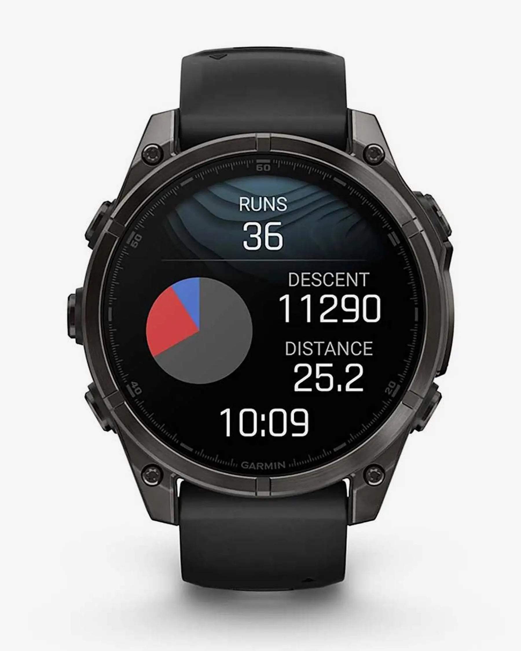 Garmin fēnix 8 AMOLED Zafiro smartwatch GPS 47 mm titanio gris carbón correa negra Bluetooth Wi‑Fi ANT+