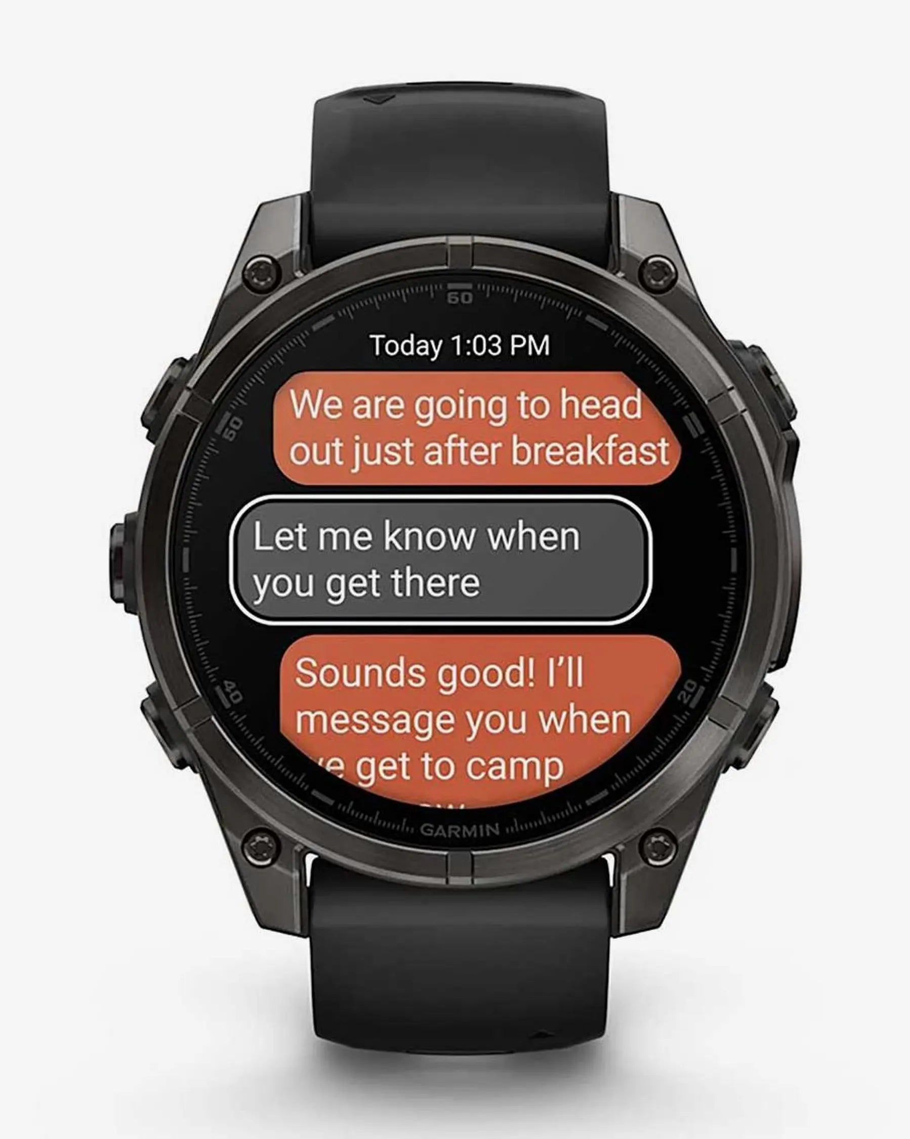 Garmin fēnix 8 AMOLED Zafiro smartwatch GPS 47 mm titanio gris carbón correa negra Bluetooth Wi‑Fi ANT+
