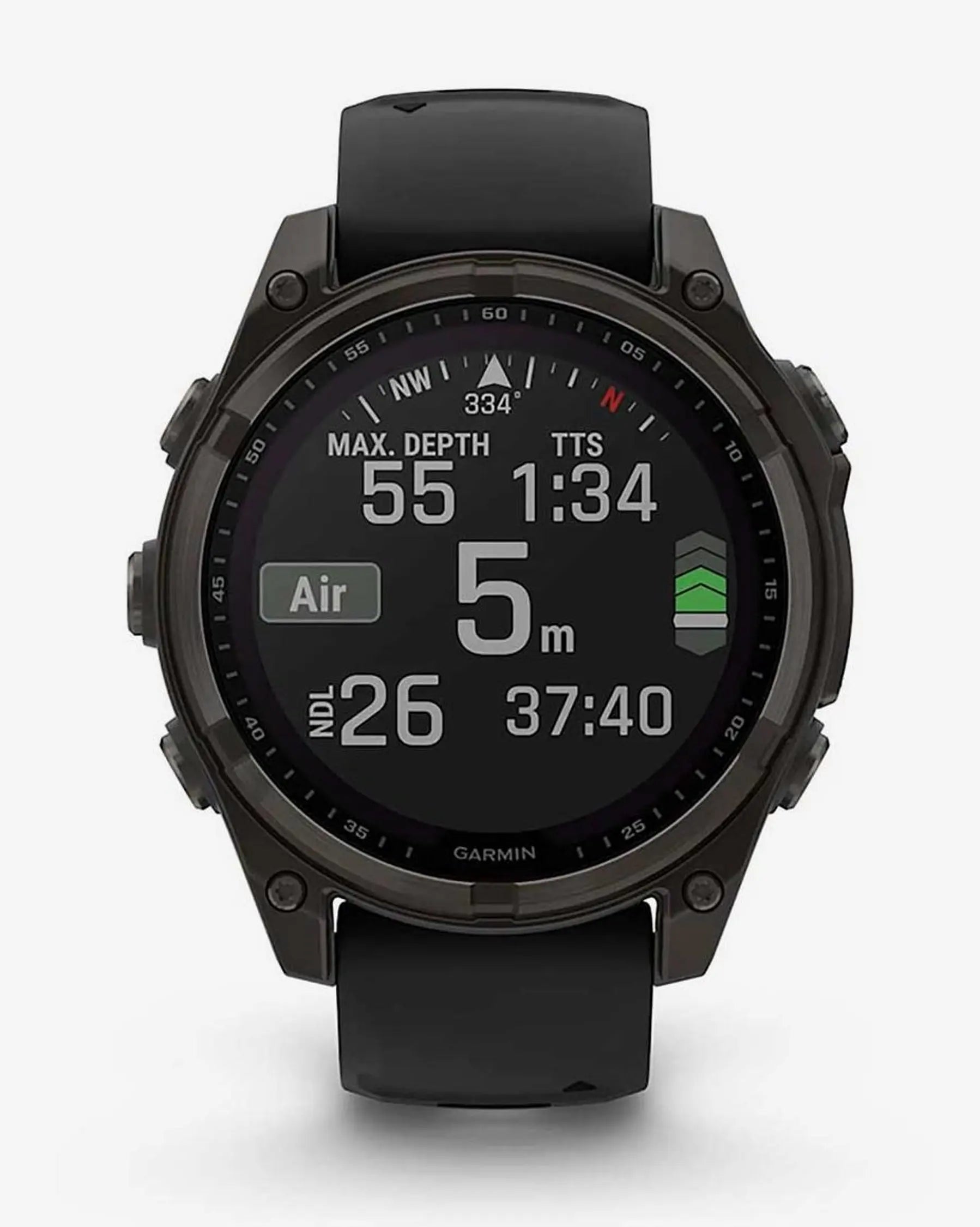Garmin fēnix 8 Zafiro Solar smartwatch GPS 47 mm titanio gris carbón, correa negra, Bluetooth ANT+ Wi‑Fi