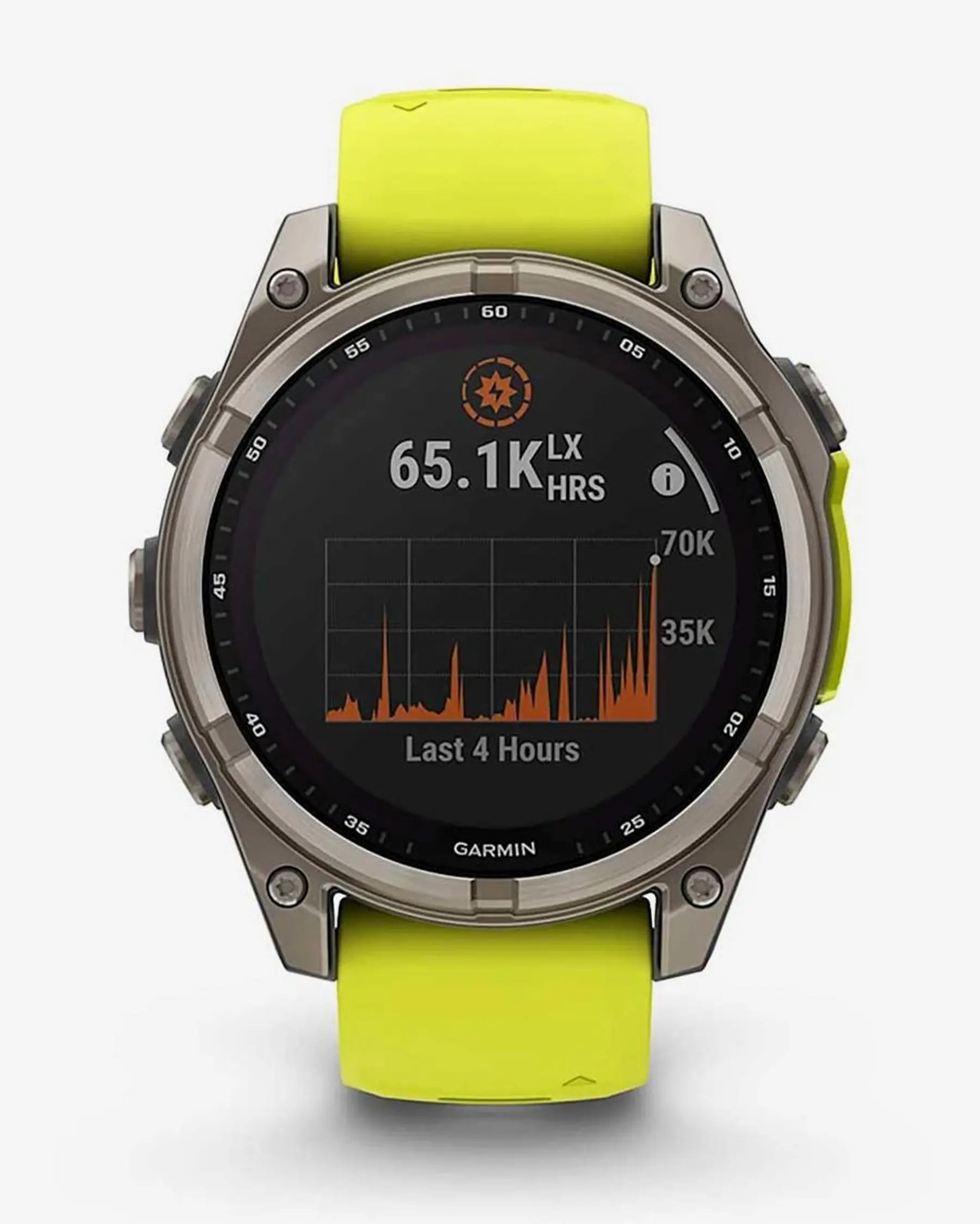 Garmin fēnix 8 Zafiro Solar smartwatch GPS 47 mm titanio gris correa silicona amarilla Bluetooth ANT+ Wi‑Fi