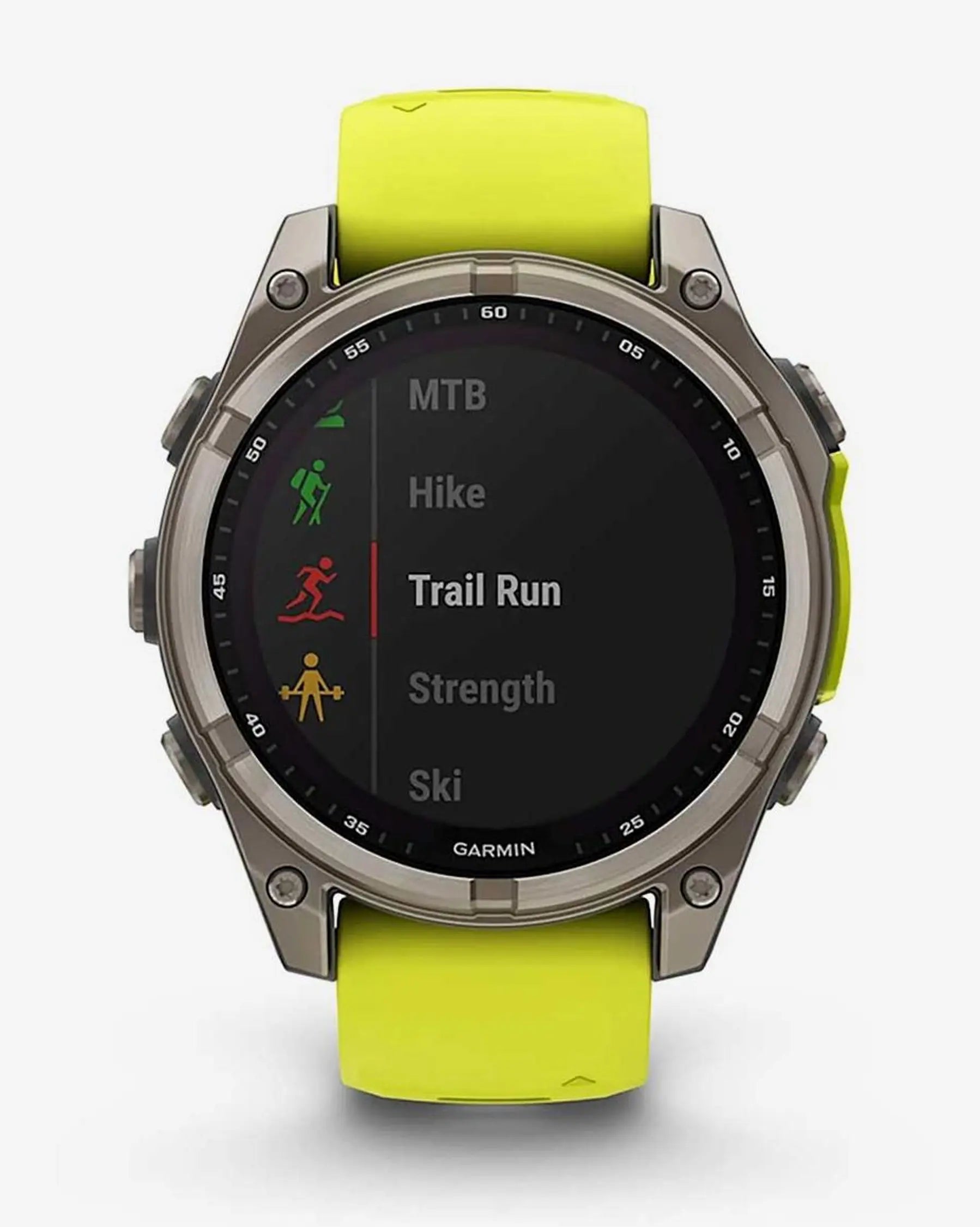 Garmin fēnix 8 Zafiro Solar smartwatch GPS 47 mm titanio gris correa silicona amarilla Bluetooth ANT+ Wi‑Fi