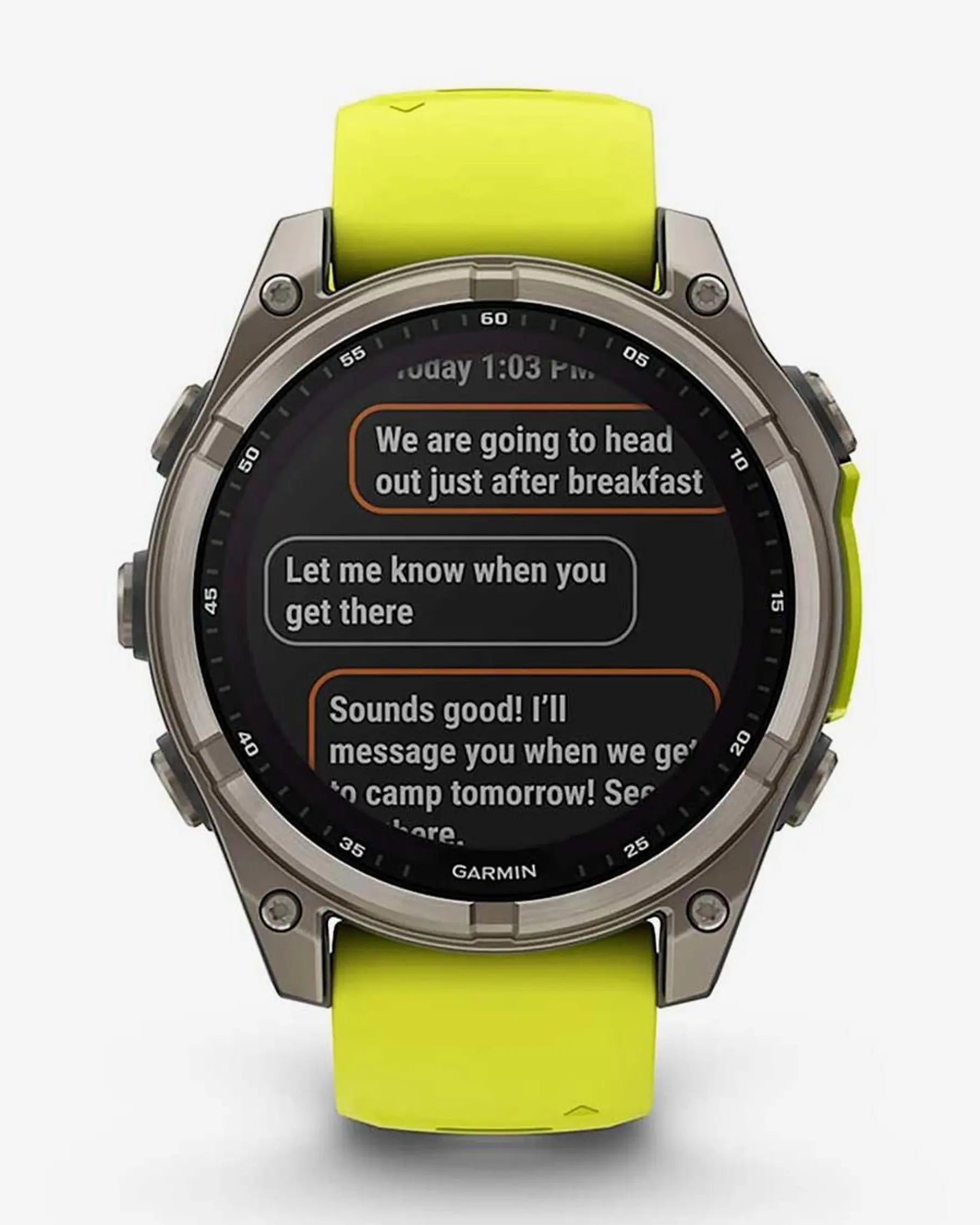 Garmin fēnix 8 Zafiro Solar smartwatch GPS 47 mm titanio gris correa silicona amarilla Bluetooth ANT+ Wi‑Fi