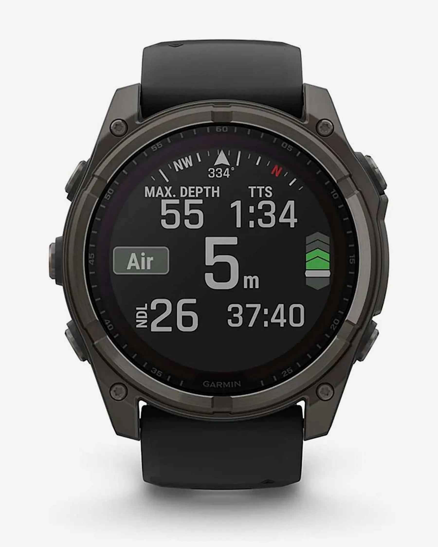 Garmin fēnix 8 Zafiro Solar smartwatch GPS 51 mm titanio gris carbón, correa silicona negra, Bluetooth ANT+ Wi‑Fi