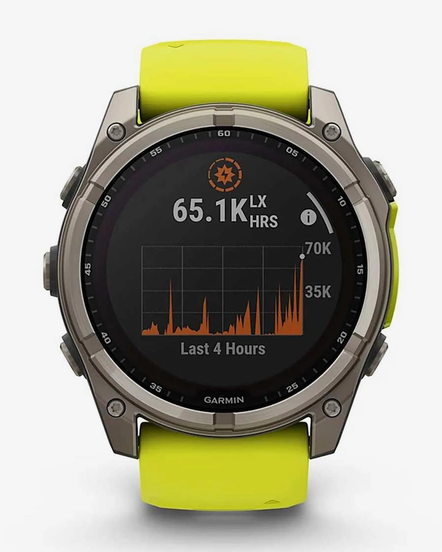 Garmin fēnix 8 Zafiro Solar smartwatch GPS 51 mm titanio gris, correa amarilla, Bluetooth ANT+ Wi‑Fi