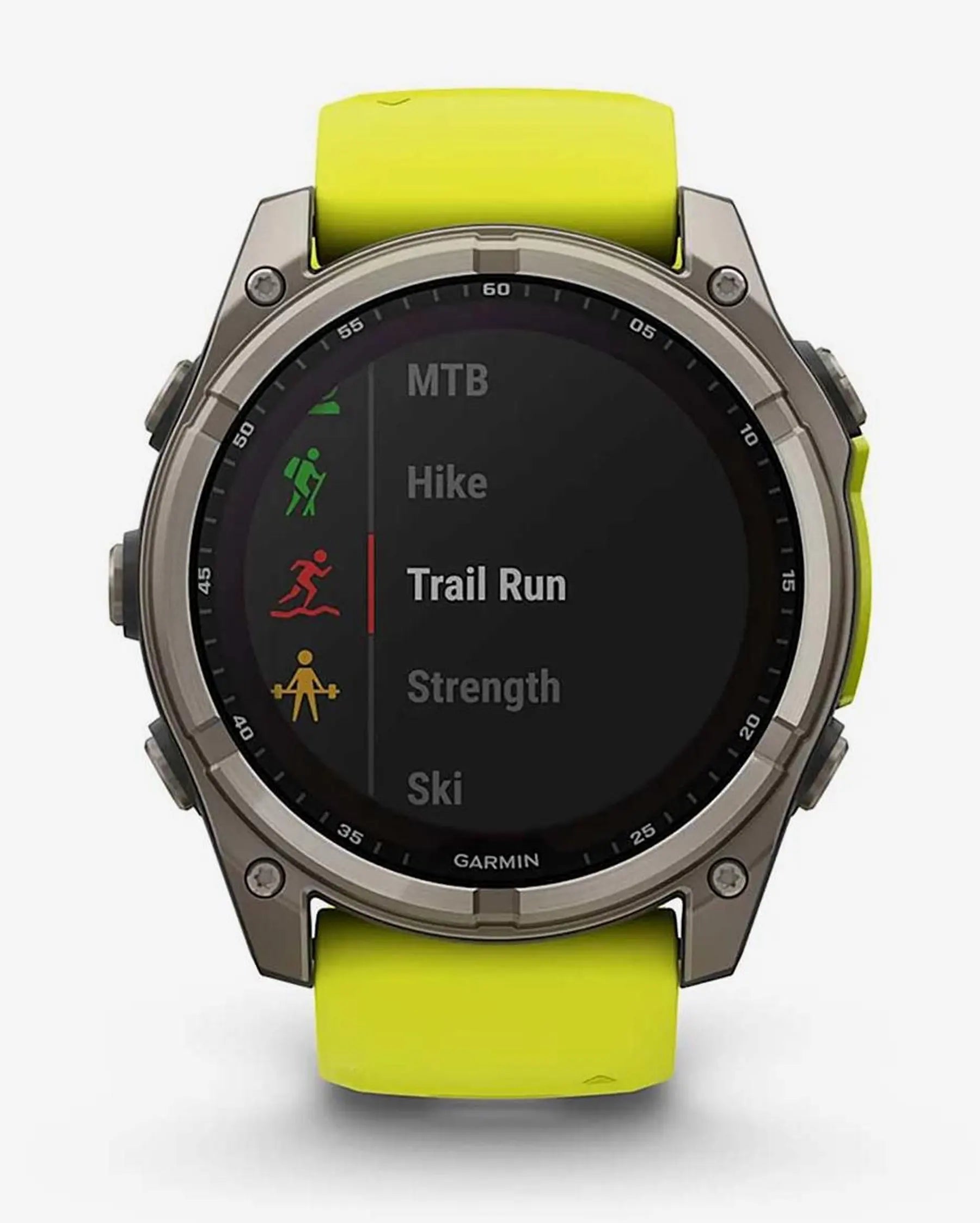 Garmin fēnix 8 Zafiro Solar smartwatch GPS 51 mm titanio gris, correa amarilla, Bluetooth ANT+ Wi‑Fi