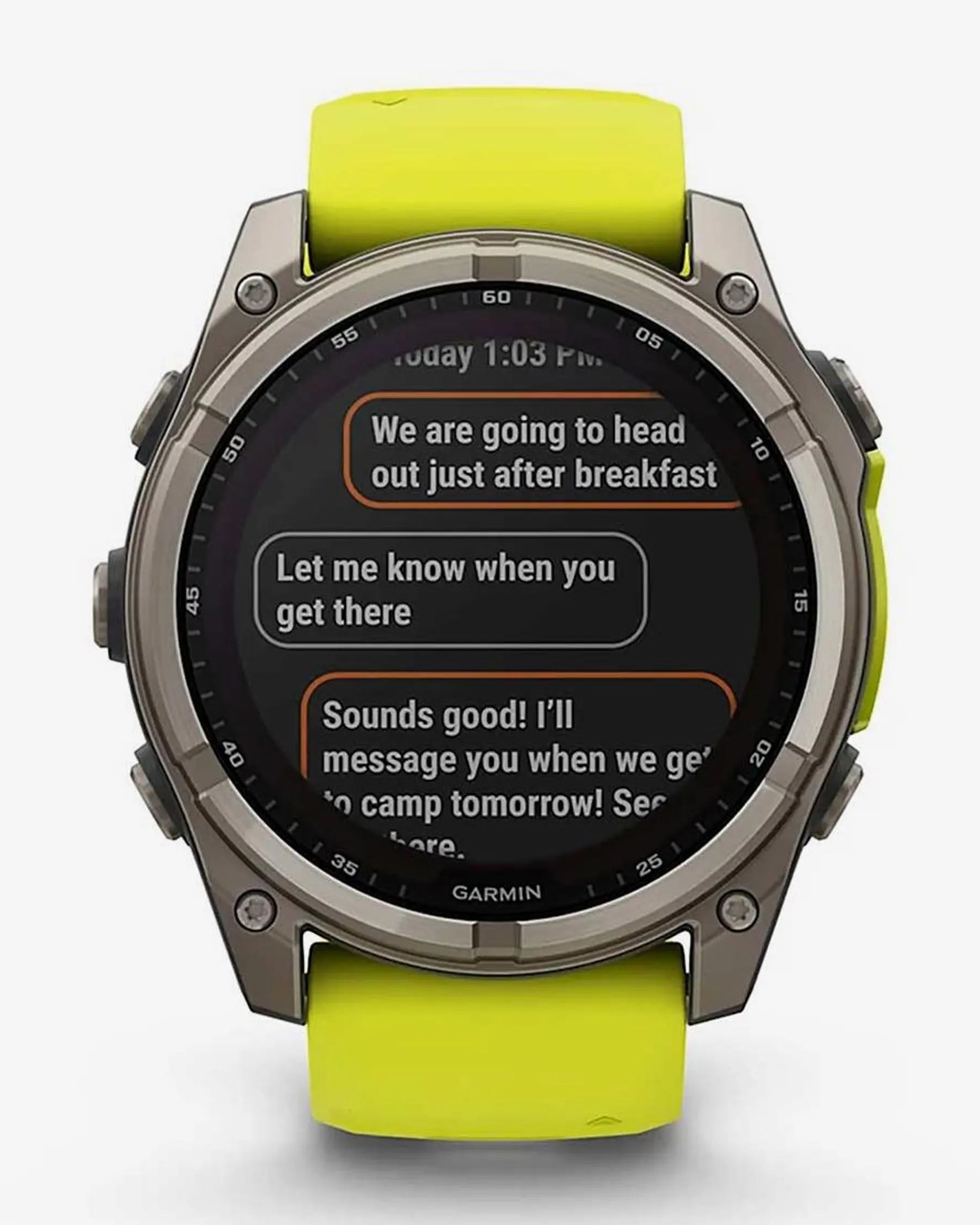 Garmin fēnix 8 Zafiro Solar smartwatch GPS 51 mm titanio gris, correa amarilla, Bluetooth ANT+ Wi‑Fi