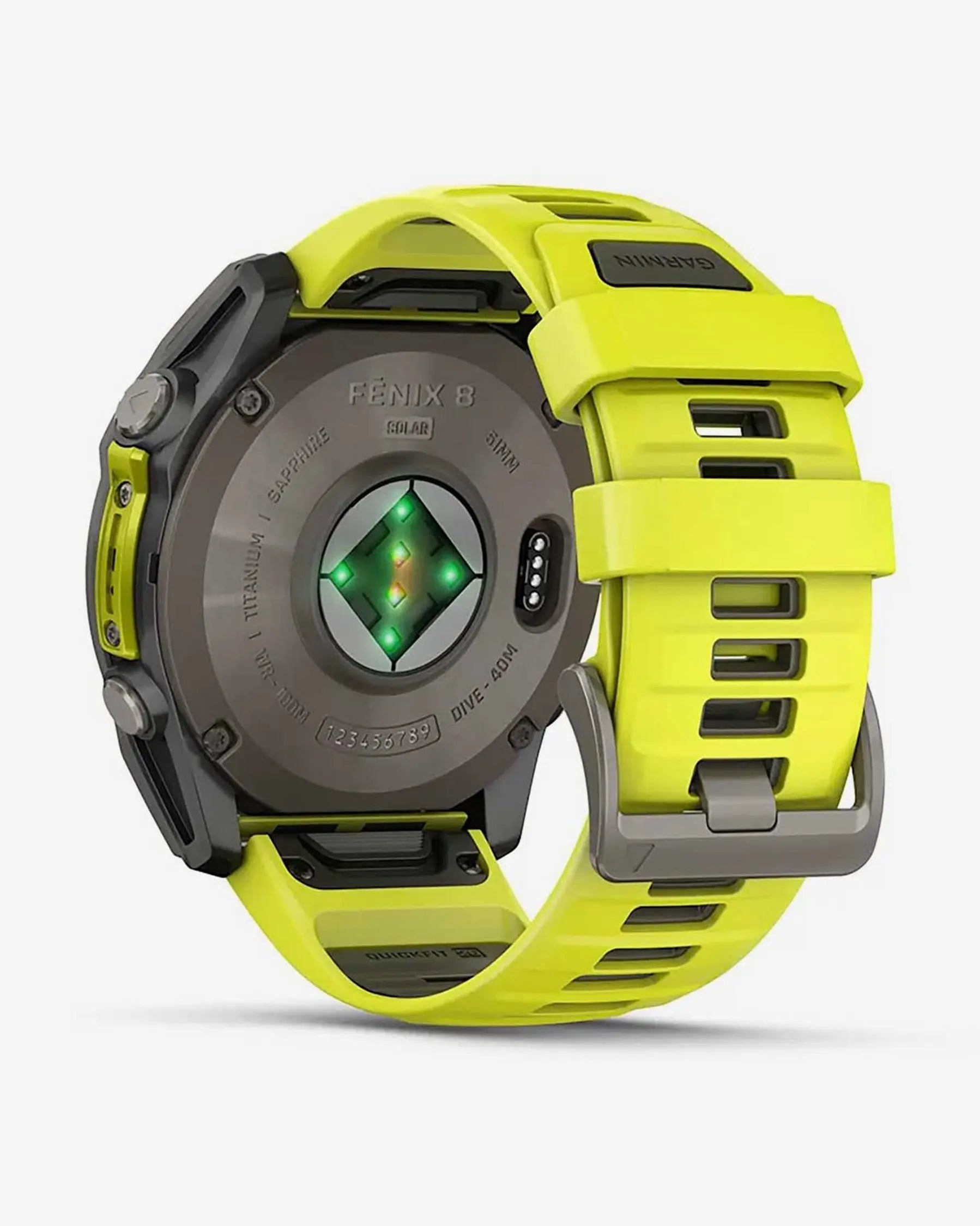 Garmin fēnix 8 Zafiro Solar smartwatch GPS 51 mm titanio gris, correa amarilla, Bluetooth ANT+ Wi‑Fi