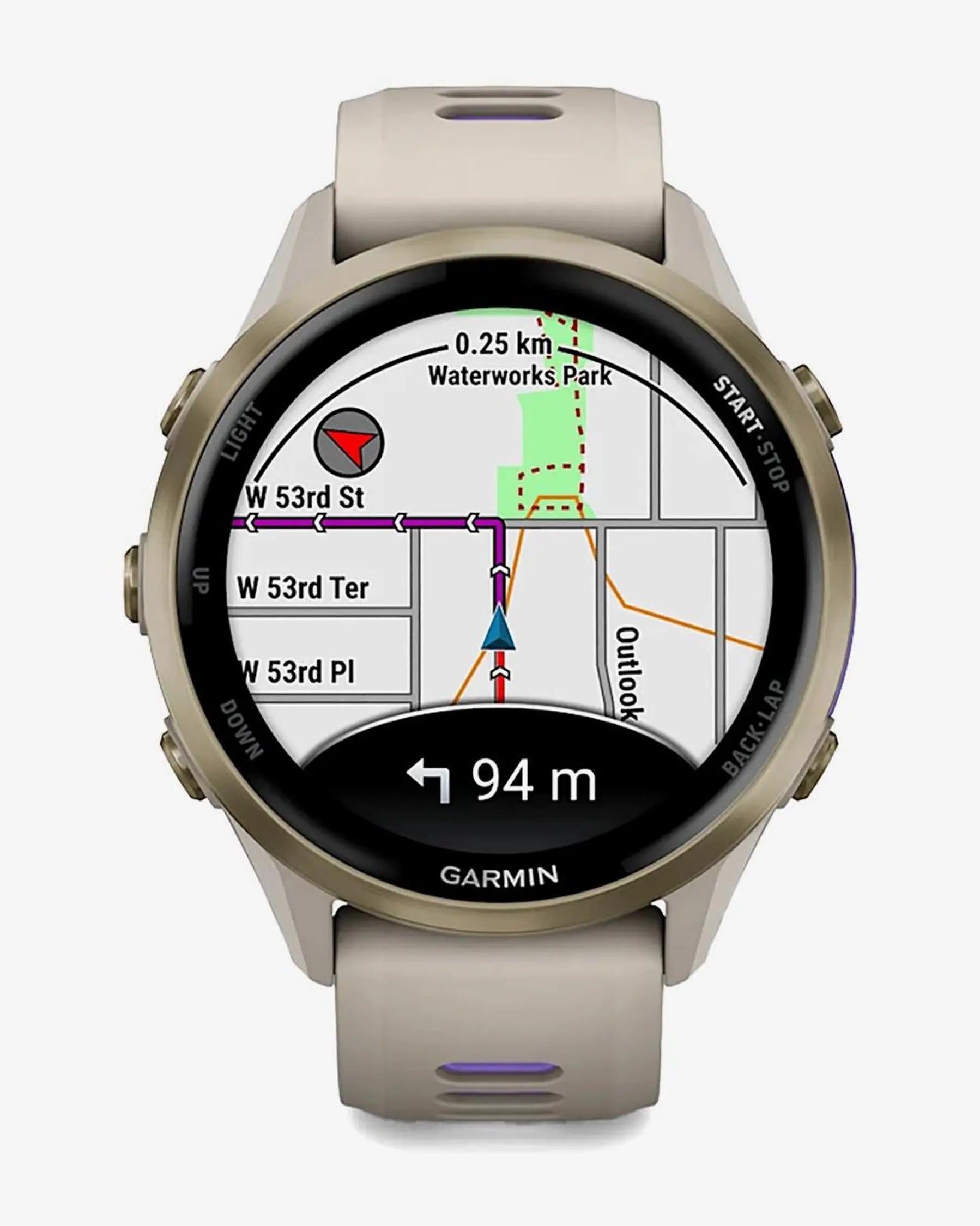 Garmin Forerunner 970 smartwatch running 47 mm gris correa gris lila AMOLED GPS multibanda zafiro titanio Wi‑Fi